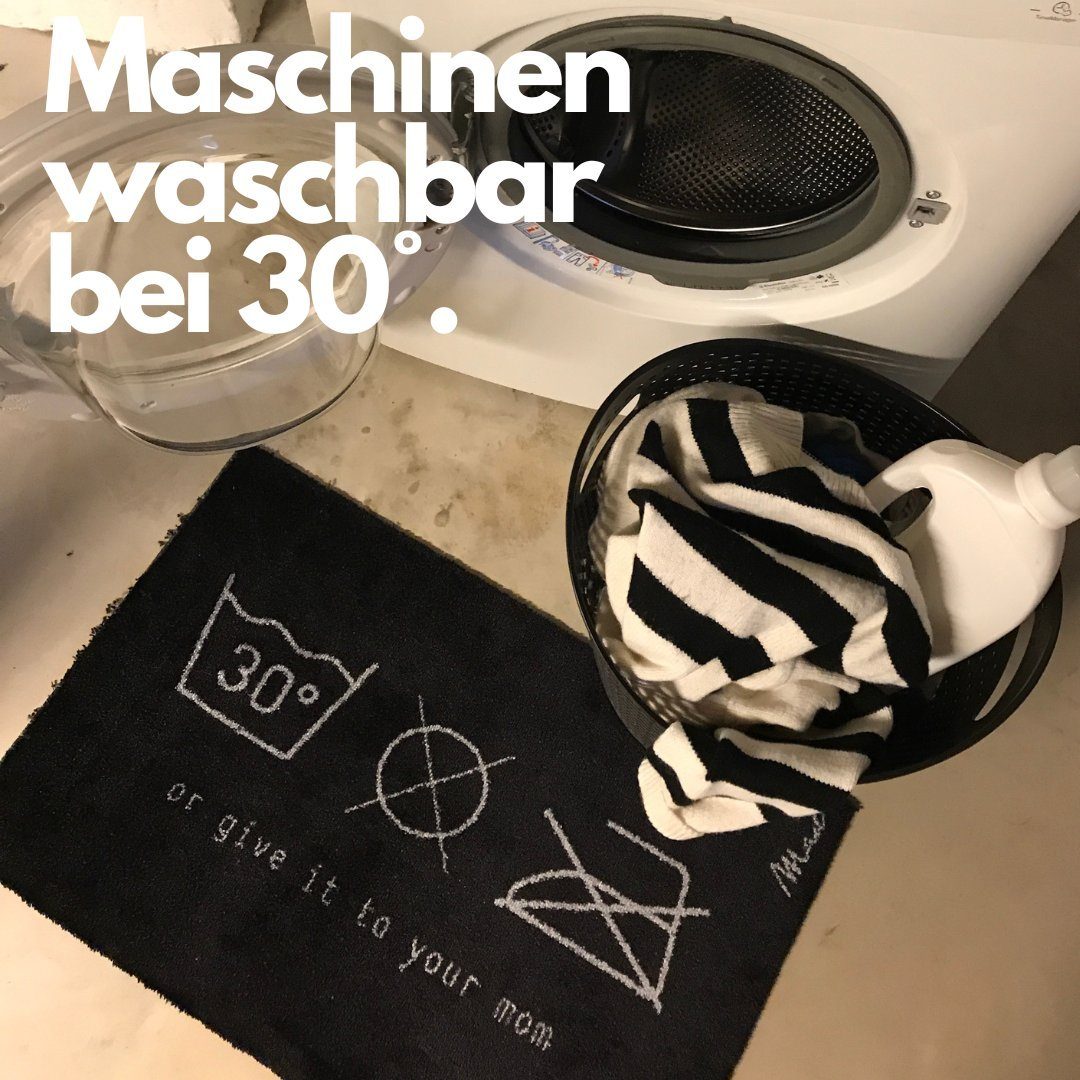 Mad about Mats Fußmatte Outdoor & Indoor, bedruckt mit Dackel, hereingedackelt, braun, robust & strapazierfähig, maschinenwaschbar bei 30° 50 x 75 cm – Bild 5 von 5