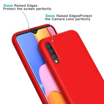 CoolGadget Handyhülle Rot als 2in1 Schutz Cover Set für das Samsung Galaxy A50 / A30s 6,4 Zoll, 2x Glas Display Schutz Folie + 1x TPU Case Hülle für Galaxy A50 / A30s