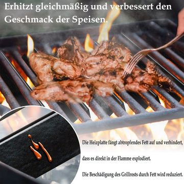 AUFUN Gasgrill Porzellanemaille Hitzeschild Aromaschienen Flammenverteiler (6 Stück), Brennerrohr Gasgrill Zubehör, 1,5 mm Dicke, E210 E220 S210 S220, Flavorizer Bars für Weber Genesis Spirit II 210 Series, 38.9x8.9x6.4cm