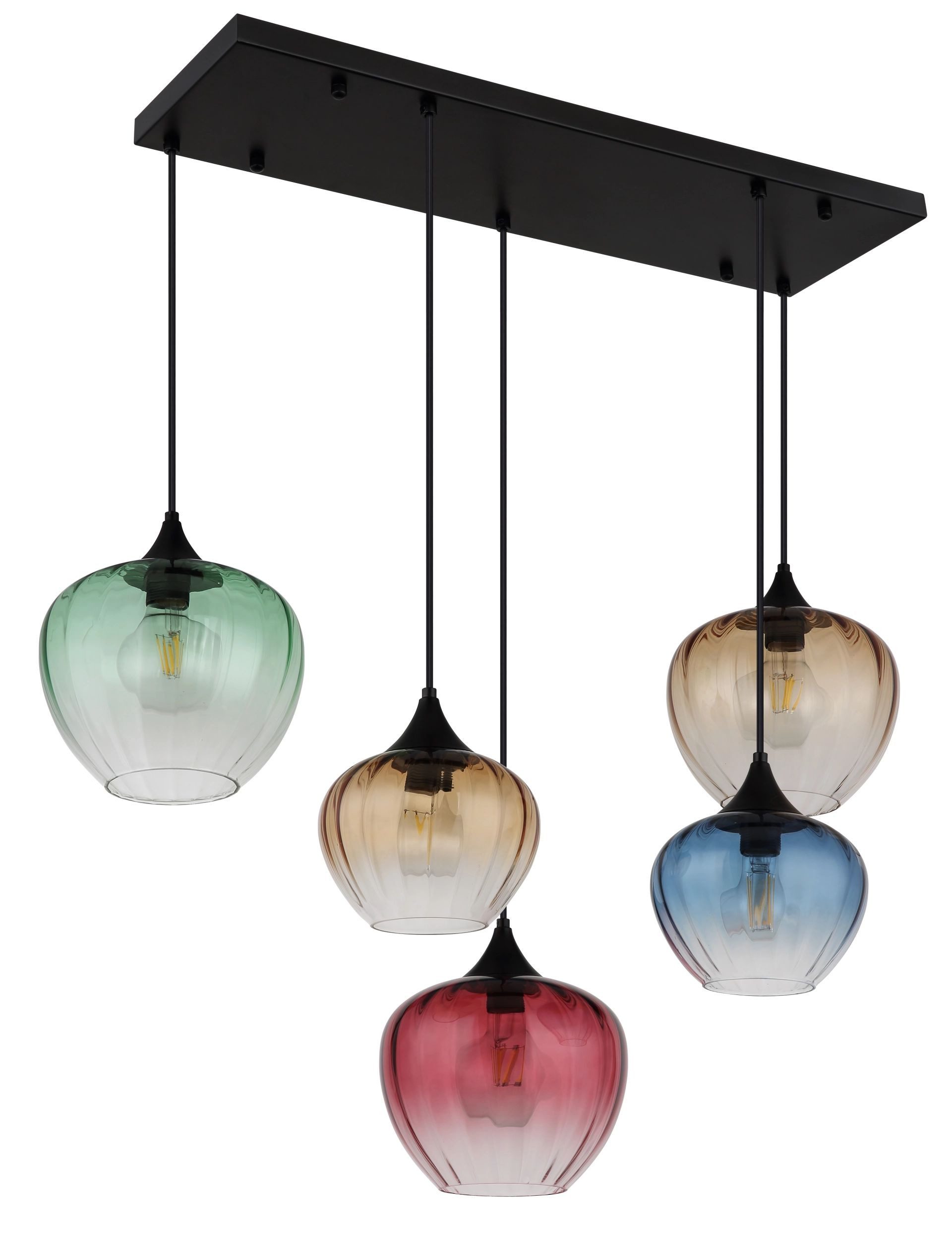GLOBO LIGHTING Pendelleuchte SANDER, ohne Leuchtmittel, Gläser, Hängelampe, Wohnzimmer, Esstisch