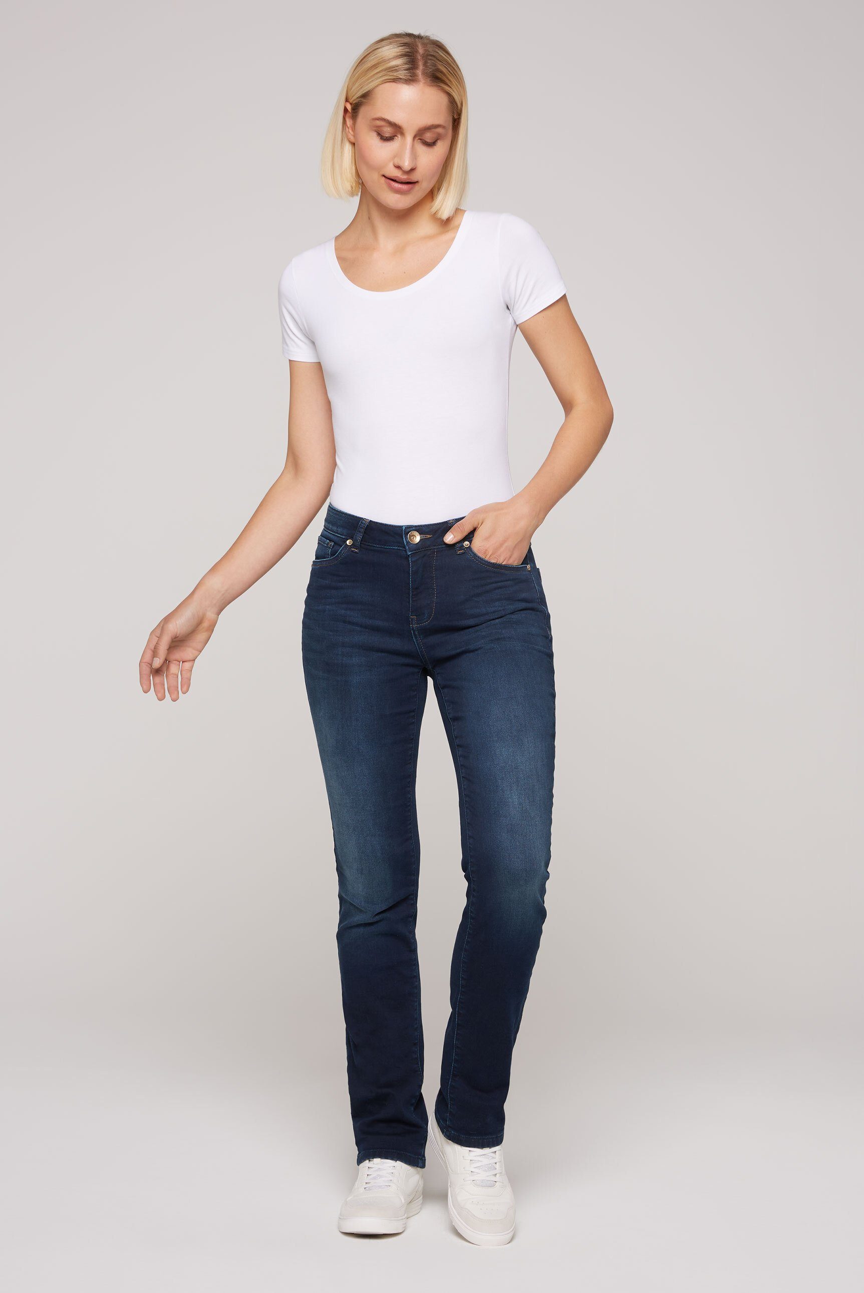 SOCCX Regular-fit-Jeans mit normaler Leibhöhe