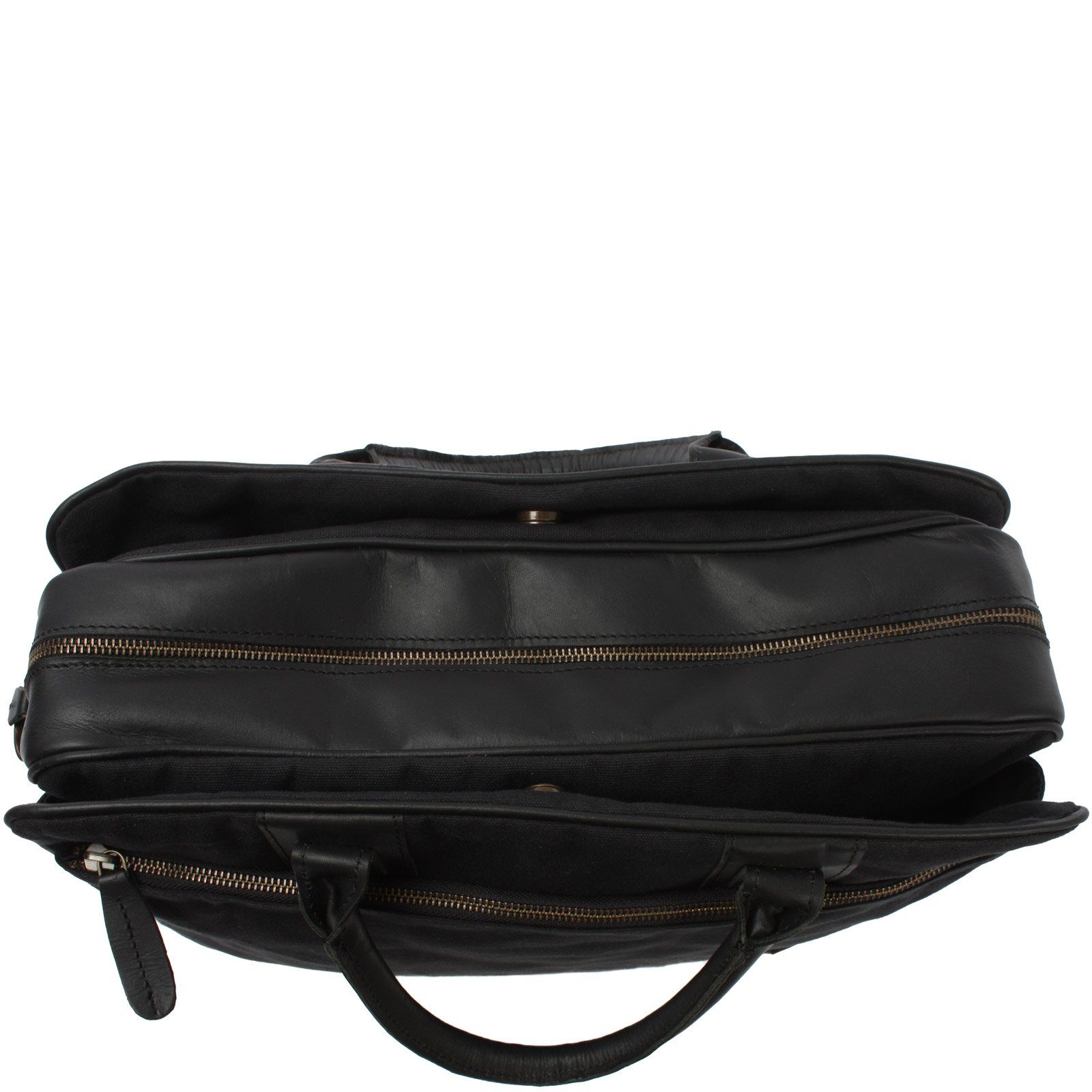 Trolleytasche Aktentasche schwarz LECONI Handgepäck LE3066 Leder