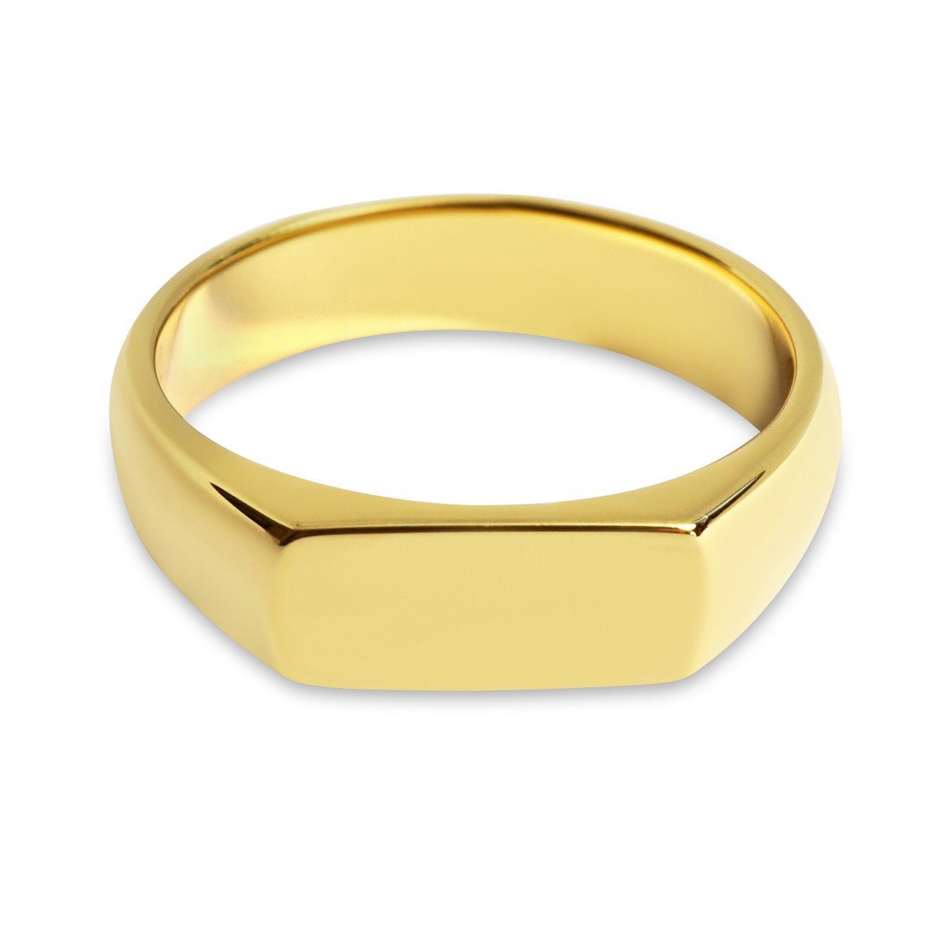 Sprezzi Fashion Siegelring Herren Ring Silber und Gold aus 925 Sterling Silber poliert, poliert, handgemacht, minimalistisch, für Gravur geeignet