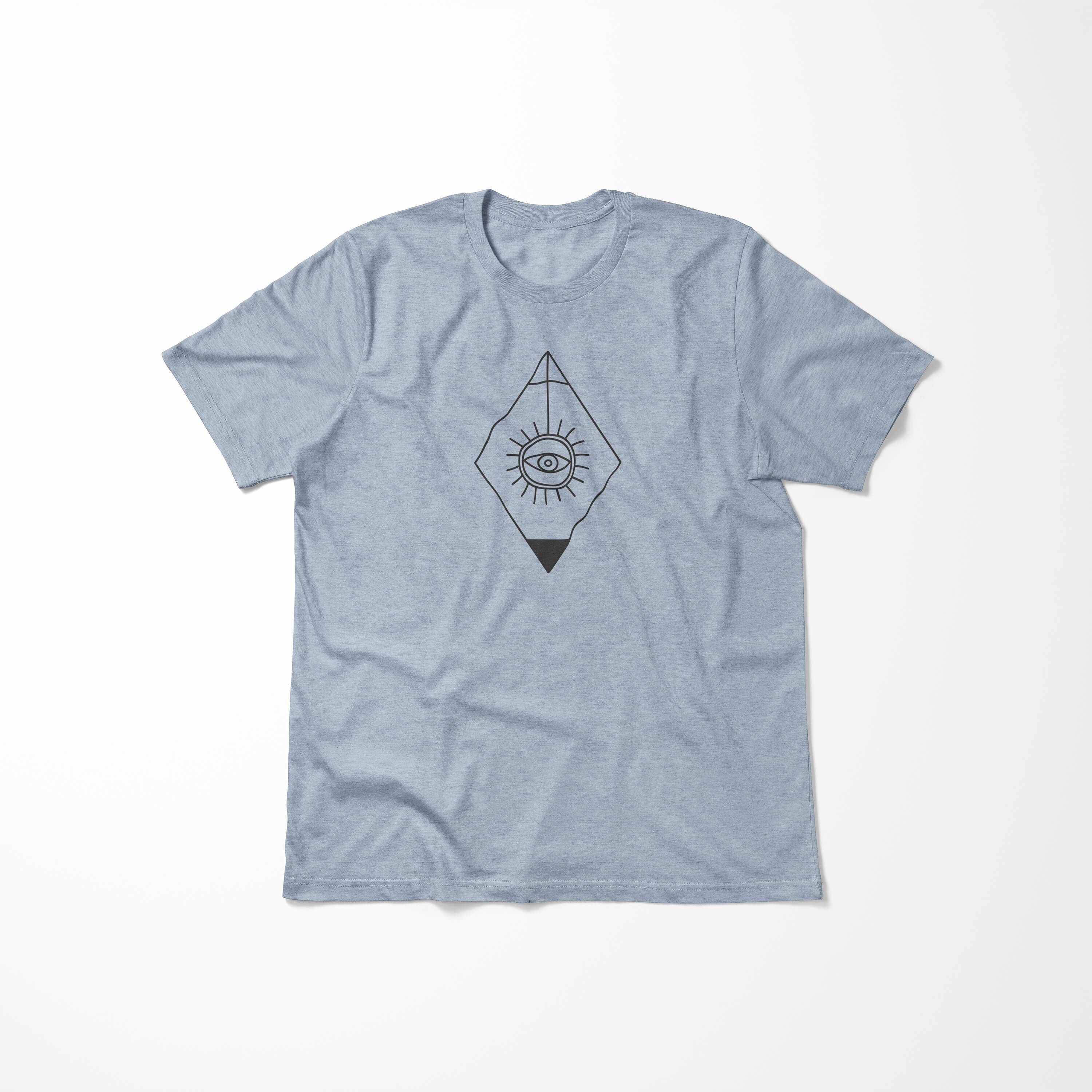 No.0001 T-Shirt Symbole Premium Tragekomfort Struktur Denim angenehmer T-Shirt Alchemy feine Art Stonewash Serie Sinus