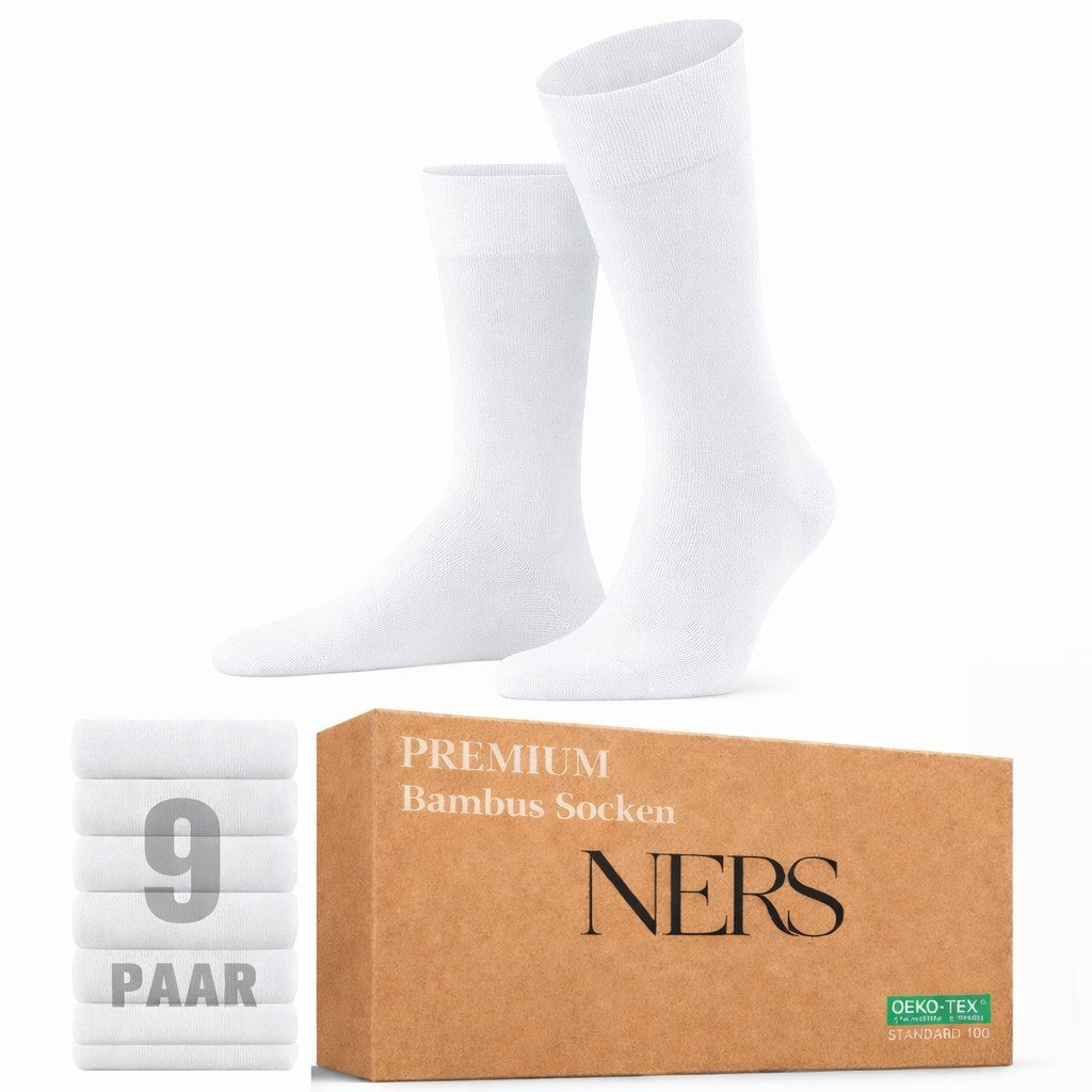 Basicsocken 6 Paar Socken aus Bambus Damen & Herren, ohne Naht, Komfortbund