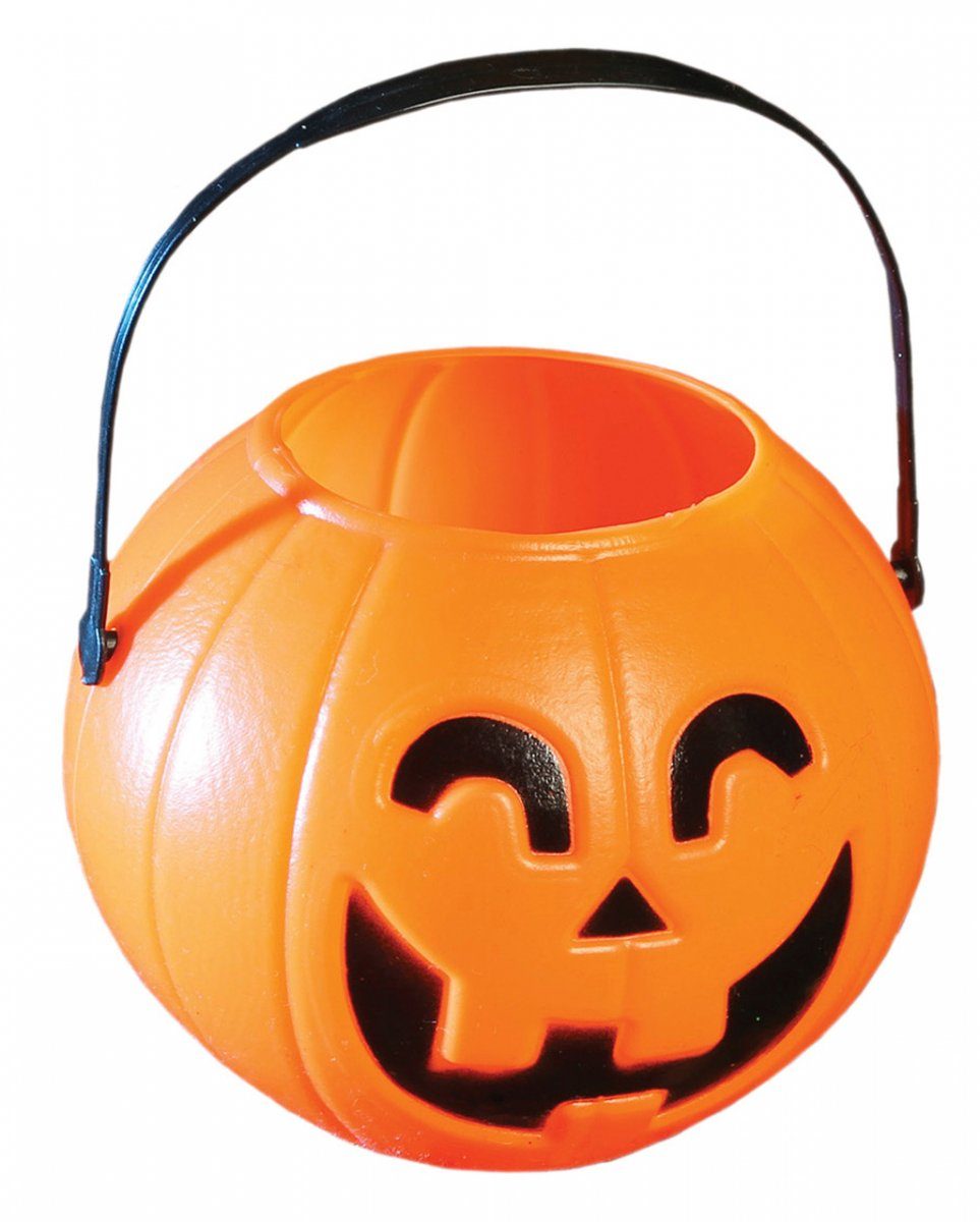 Dekoobjekt Halloween Eimerchen mit Kürbisgesicht & Henkel 11c