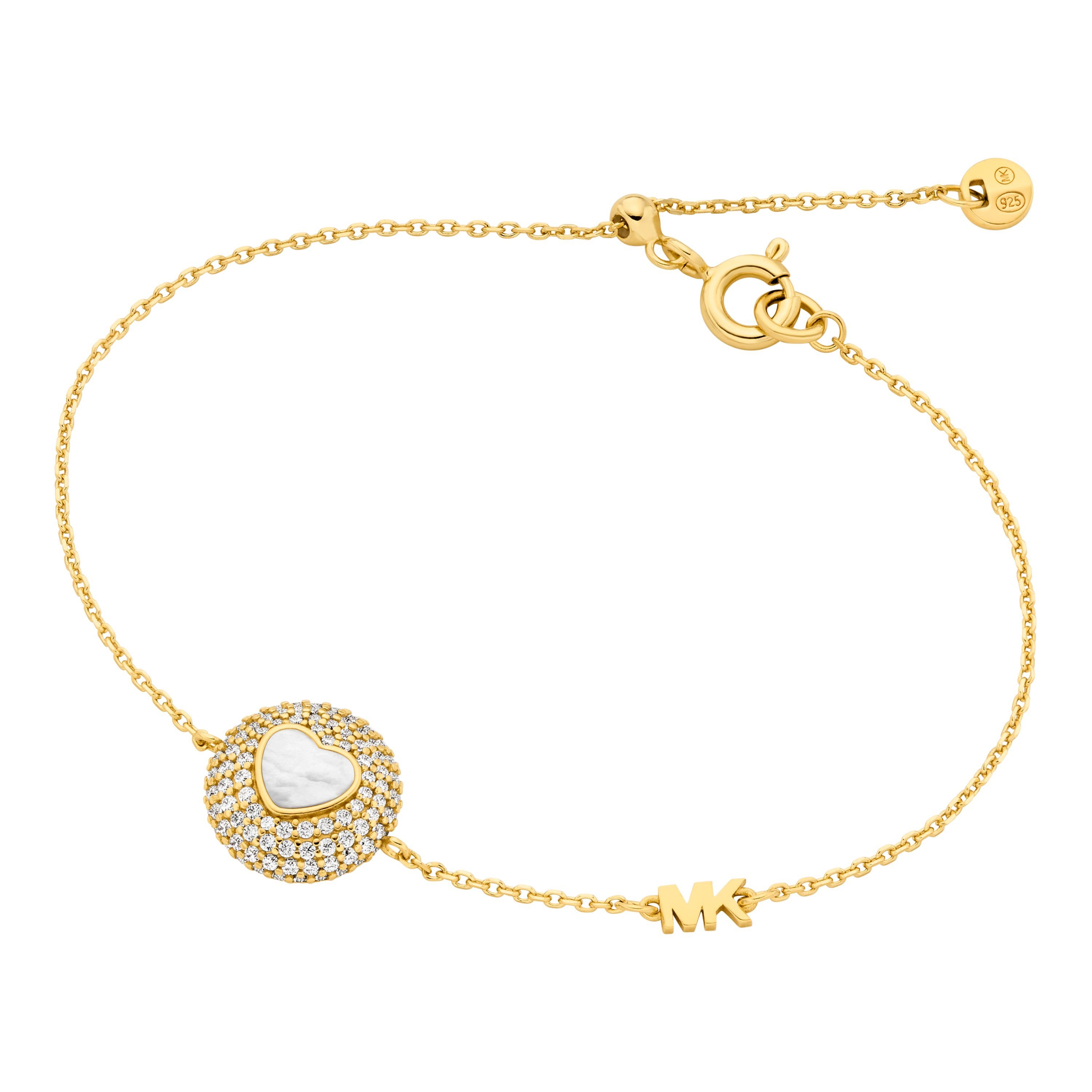 MICHAEL KORS Schmuck Geschenk Silber 925 Armschmuck Herz Premium, mit Zirkonia (synth) - mit Perlmutt