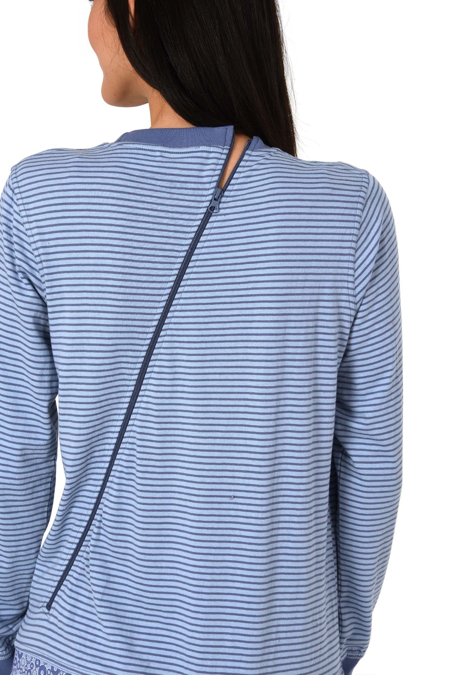 Normann Care Pyjama Damen Pflegeoverall langarm mit Reißverschluss am Rücken und Bein