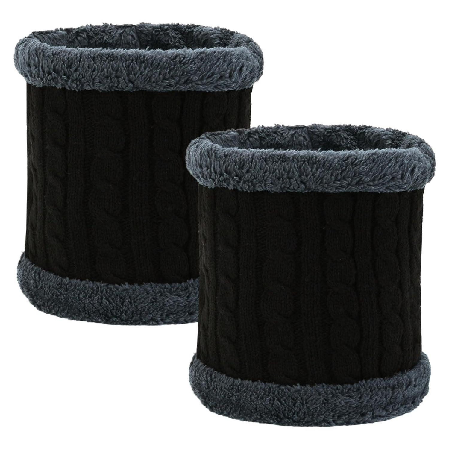 LuxusKollektion Multifunktionstuch Herren Loop Schal Schwarz 2er-Set, (2-St)