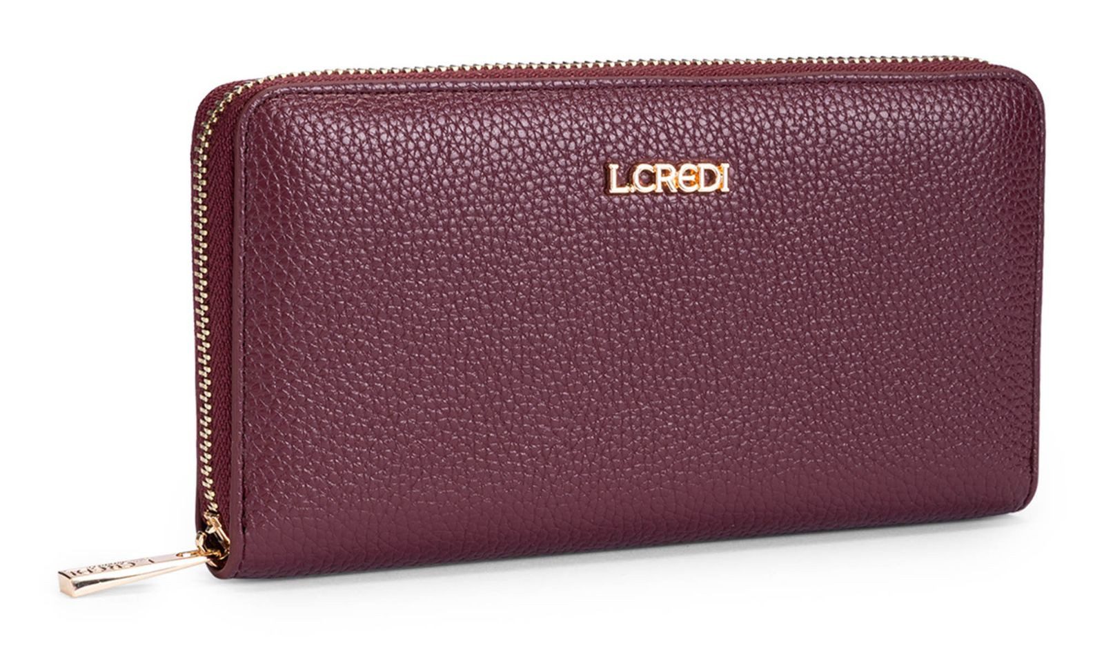 L. CREDI Geldbörse Zip Around Wallet, mit RFID-Blocker Schutz