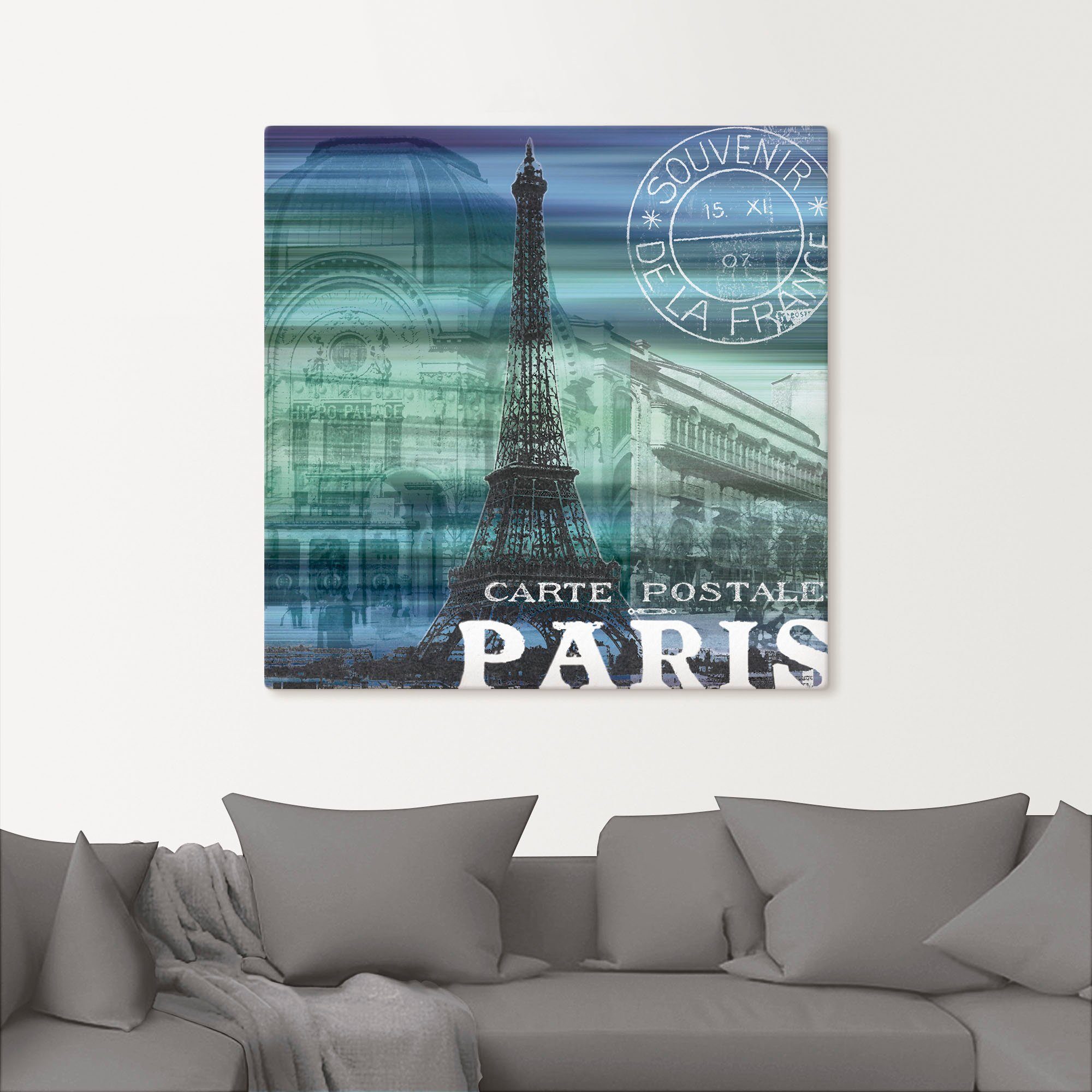 Artland Wandbild Paris Größen Leinwandbild, Poster Alubild, Collage, in Gebäude (1 St), versch. oder Wandaufkleber als