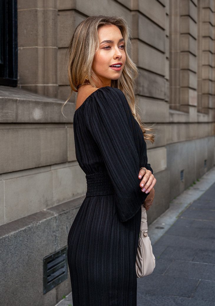 Cupshe Jumpsuit Schwarzer Jumpsuit mit quadratischem Ausschnitt und geraden Beinen