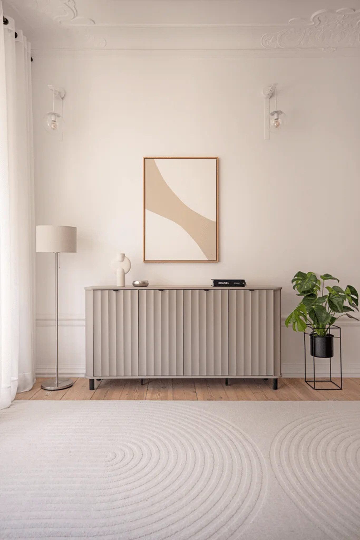 Beautysofa Kommode NOVADO NO-2 – 180 cm, 4 Türen, moderne mit Einlegeboden, Metallfüße