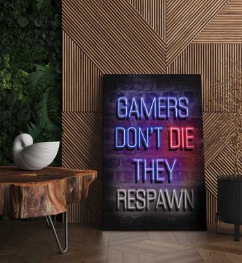 Mister-Kreativ XXL-Wandbild Gamers Respawn - Premium Wandbild, Viele Größen + Materialien, Poster + Leinwand + Acrylglas