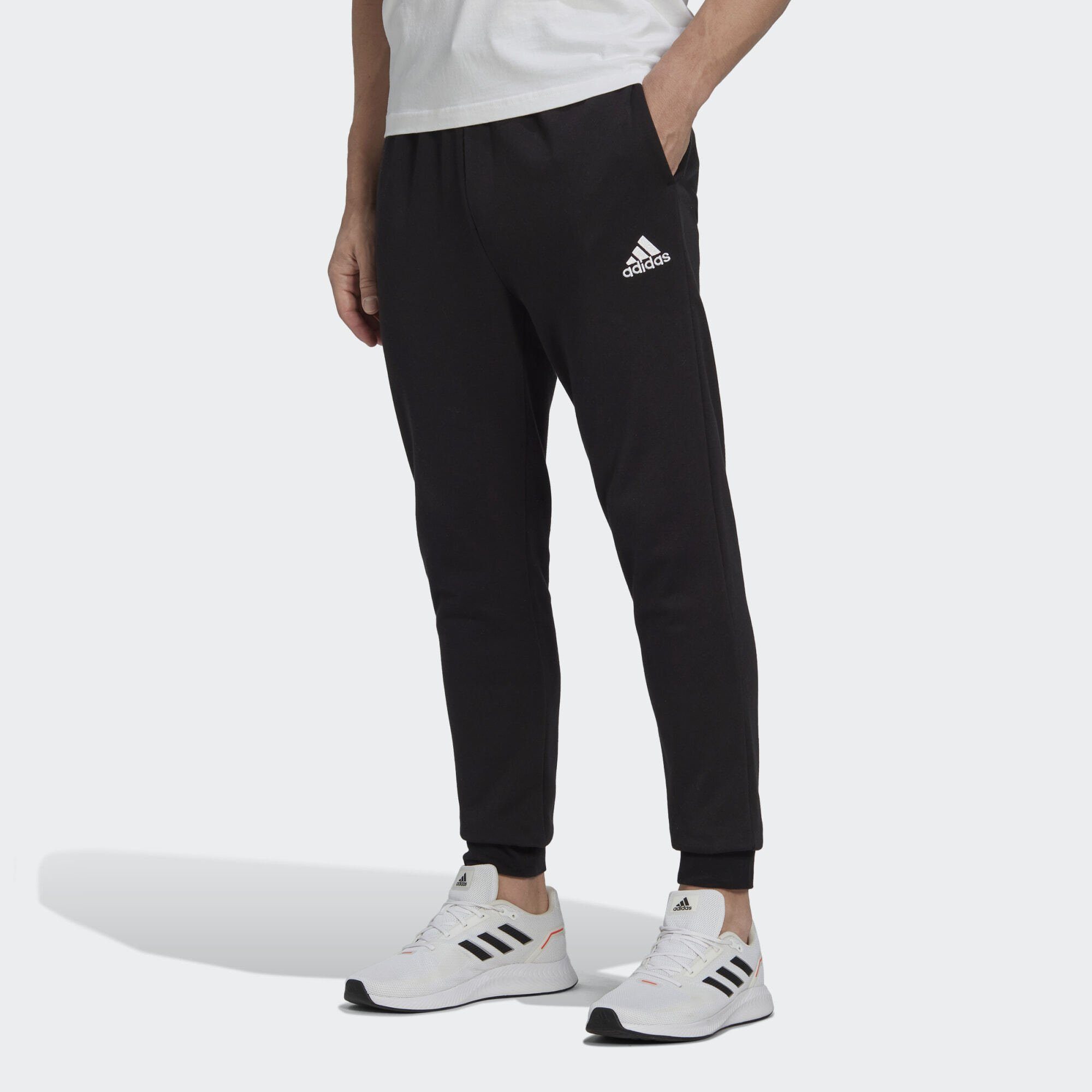 adidas Sportswear Jogginghose ESSENTIALS FLEECE REGULAR TAPERED HOSE Black / White
