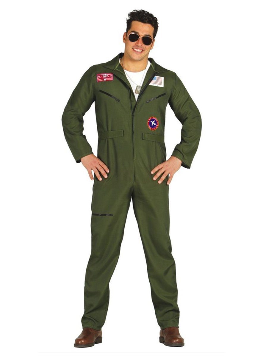 Metamorph Kostüm »Kampfpilot Kostüm«, Flieger-Overall mit Reißverschluss  und Aufnähern
