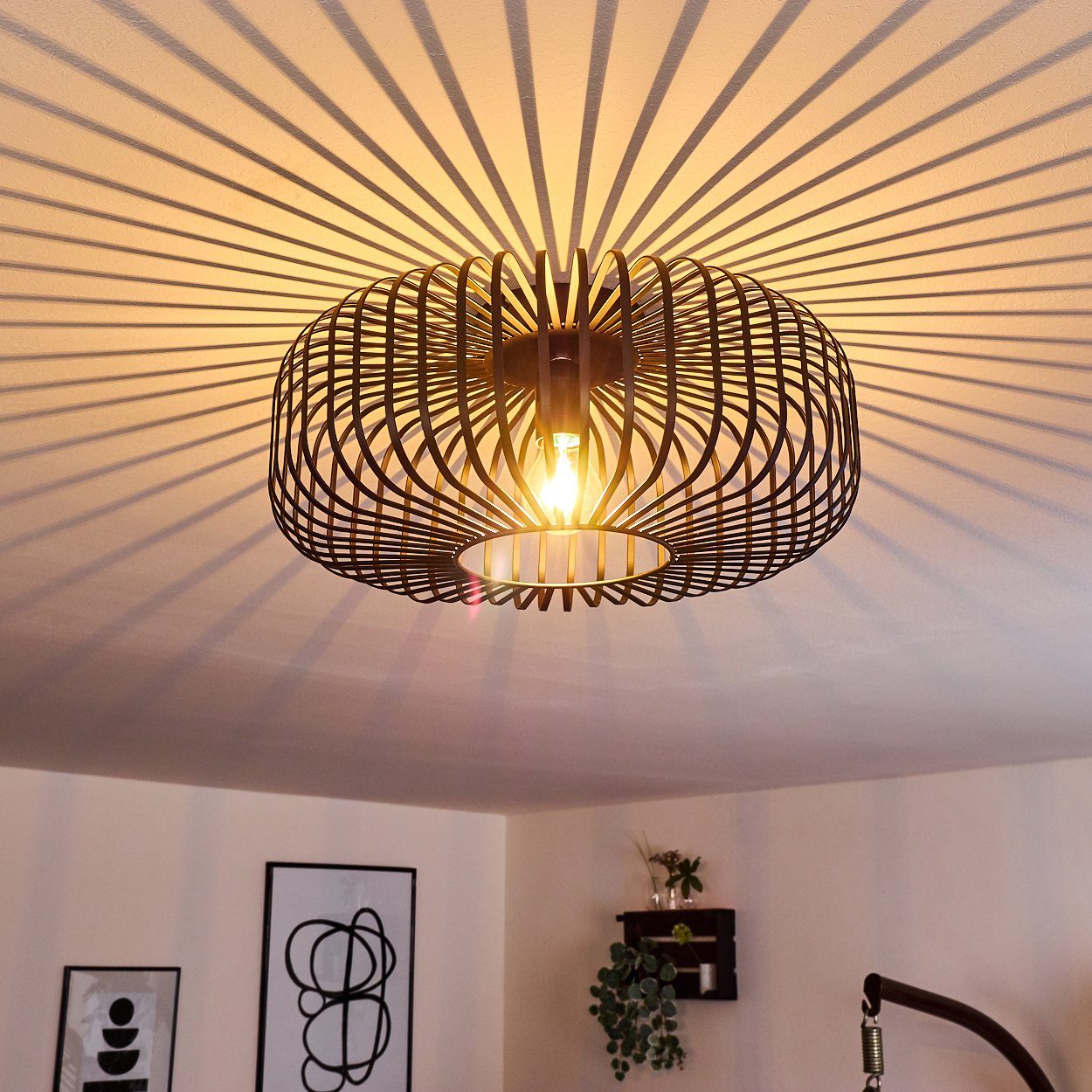 hofstein Deckenleuchte »Pieris« Deckenlampe aus Metall in Schwarz, ohne Leu günstig online kaufen