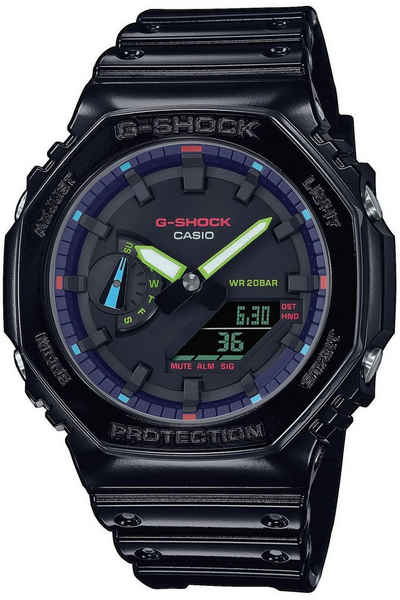 CASIO G-SHOCK Digitaluhr G-Shock Classic AnaDigi Schwarz/Regenbogen
