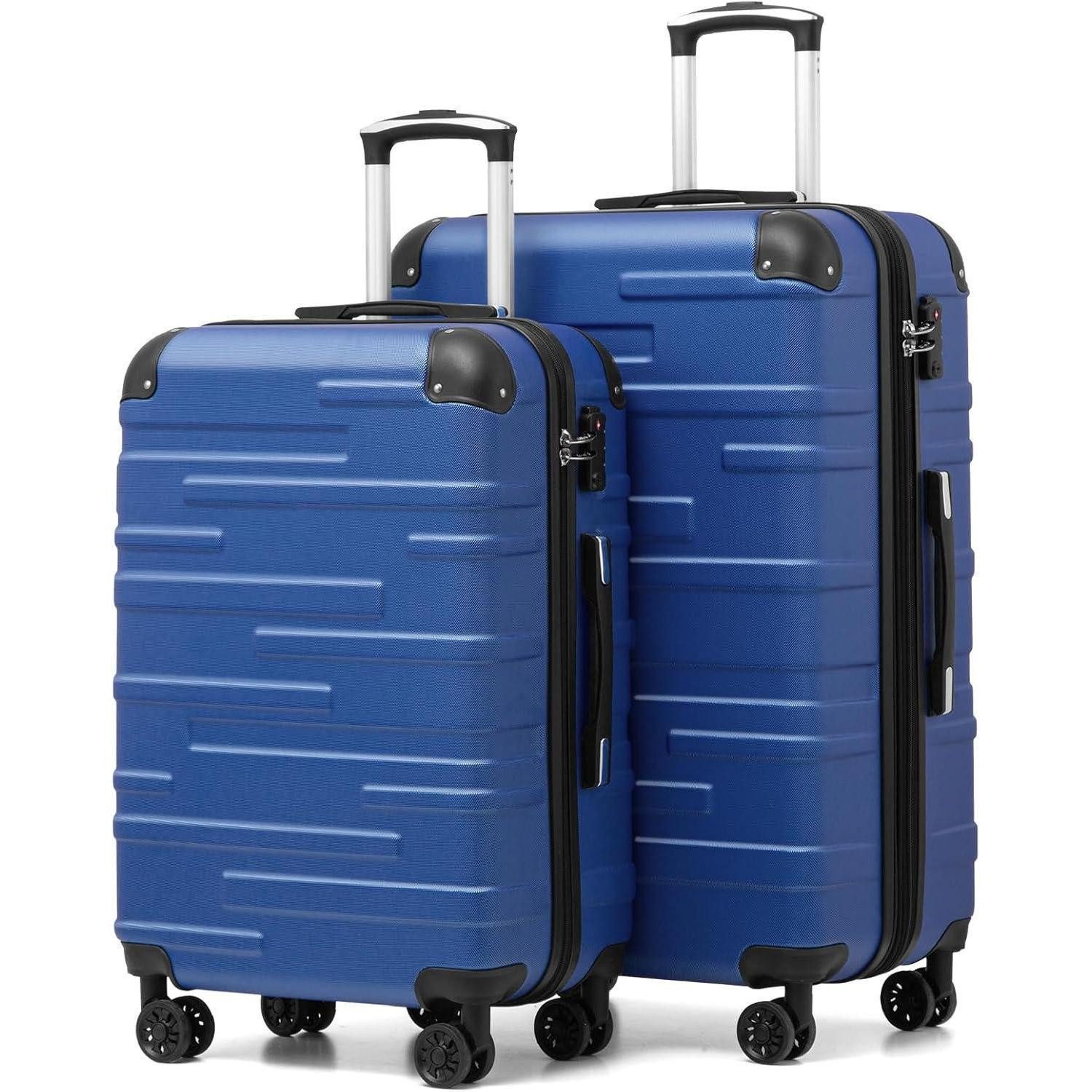 LuxusKollektion Koffer Hartschalen-Koffer Rollkoffer Reisekoffer 2tlg Erweiterbar ABS TSA 4