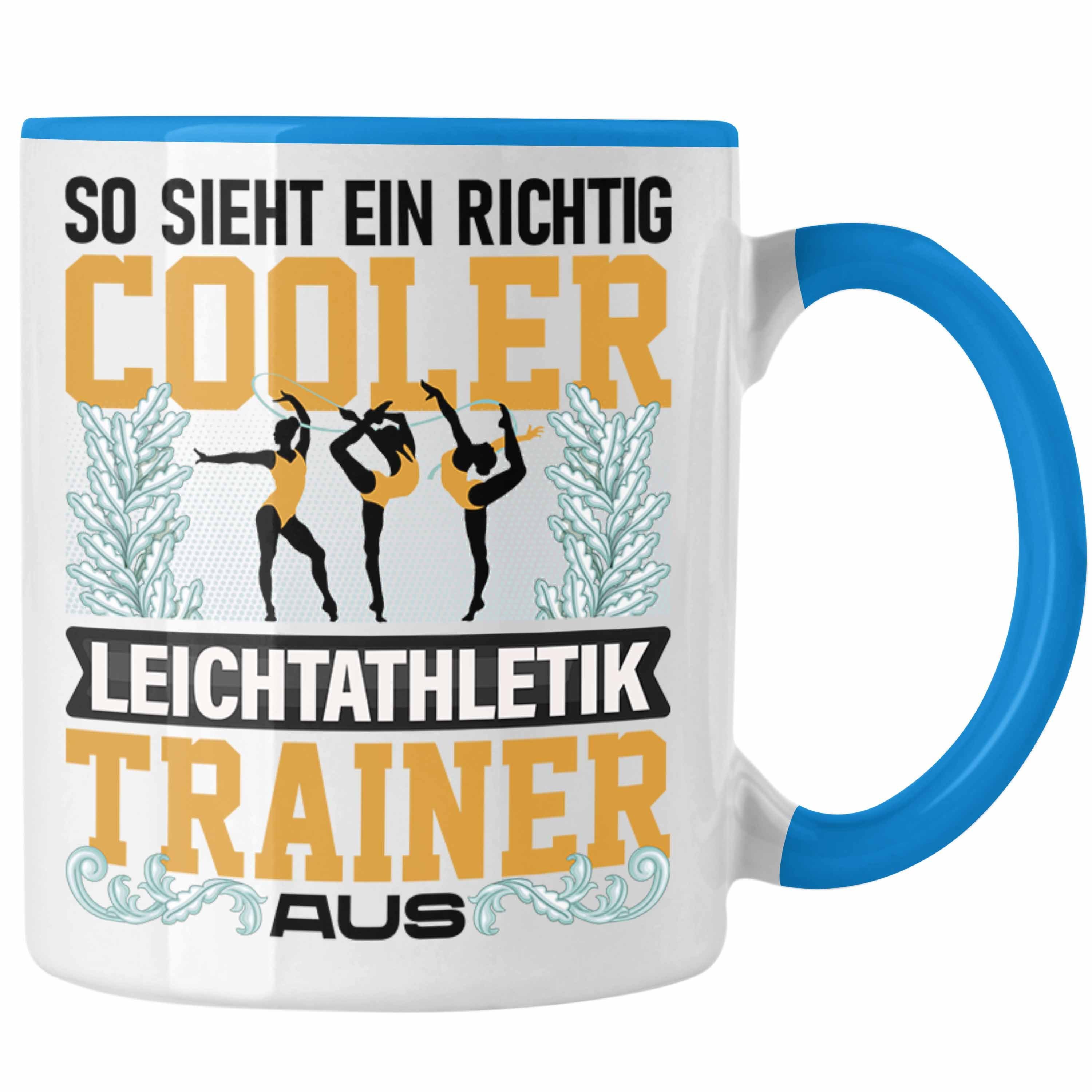 Trendation Tasse Leichtathletik Trainer Tasse Geschenk Lustiger Spruch Geshenkidee Blau
