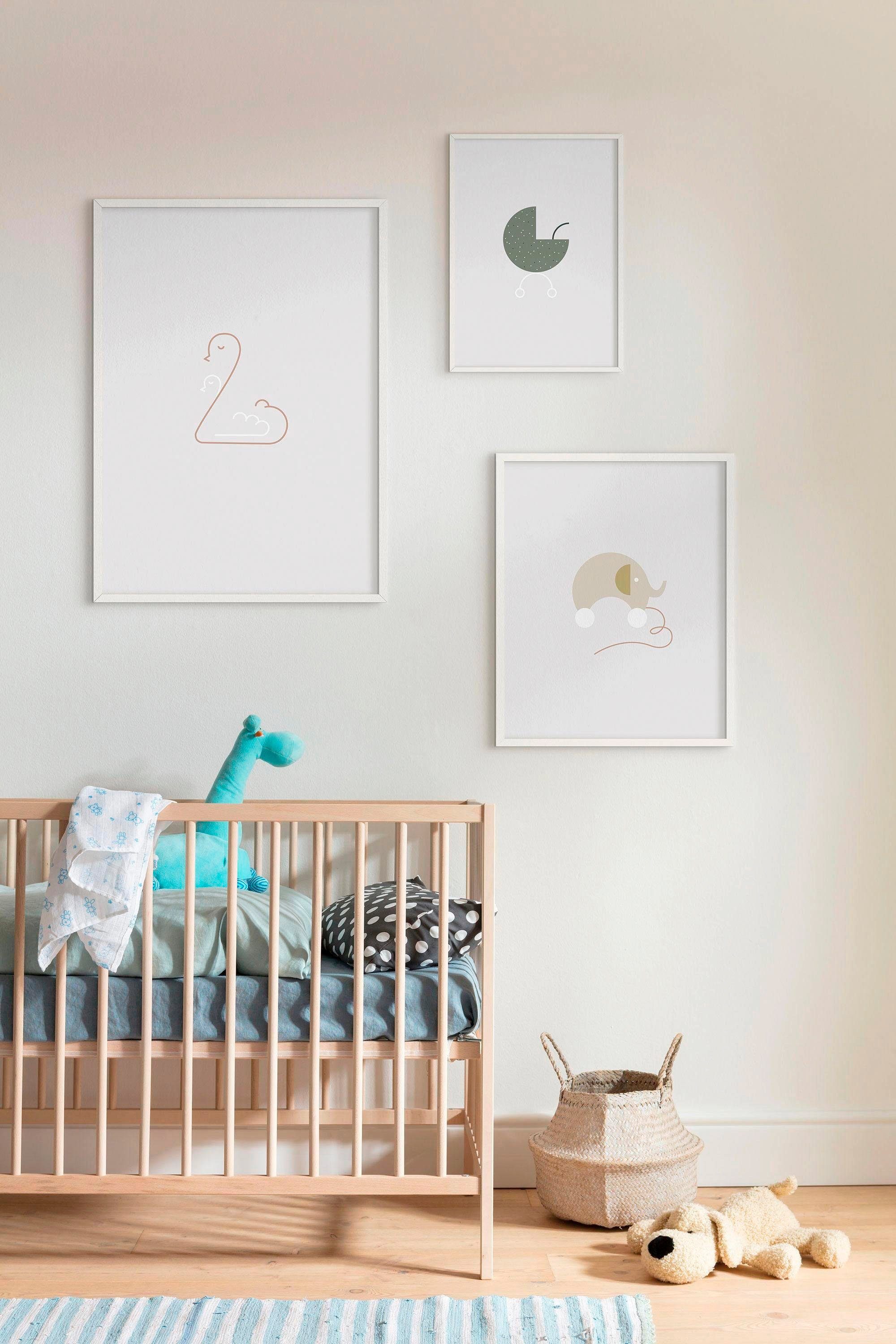 Komar Poster Baby Hello World, Figuren (1 St), Kinderzimmer, Schlafzimmer, Wohnzimmer | Poster