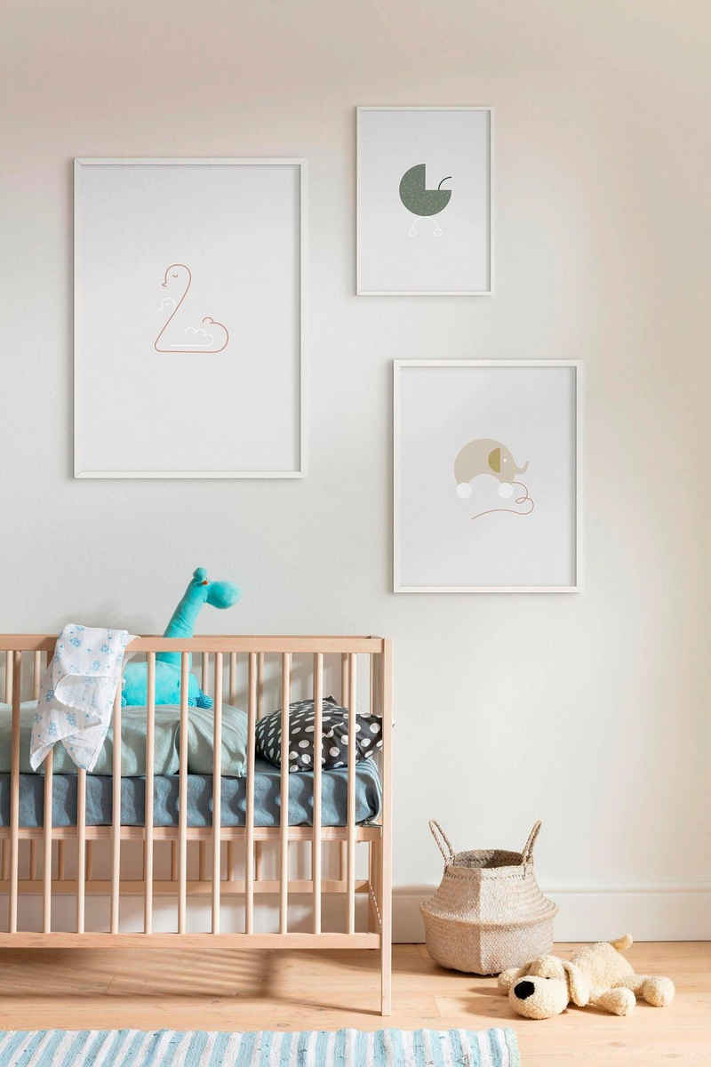 Komar Poster Baby Hello World, Figuren (1 St), Kinderzimmer, Schlafzimmer, Wohnzimmer