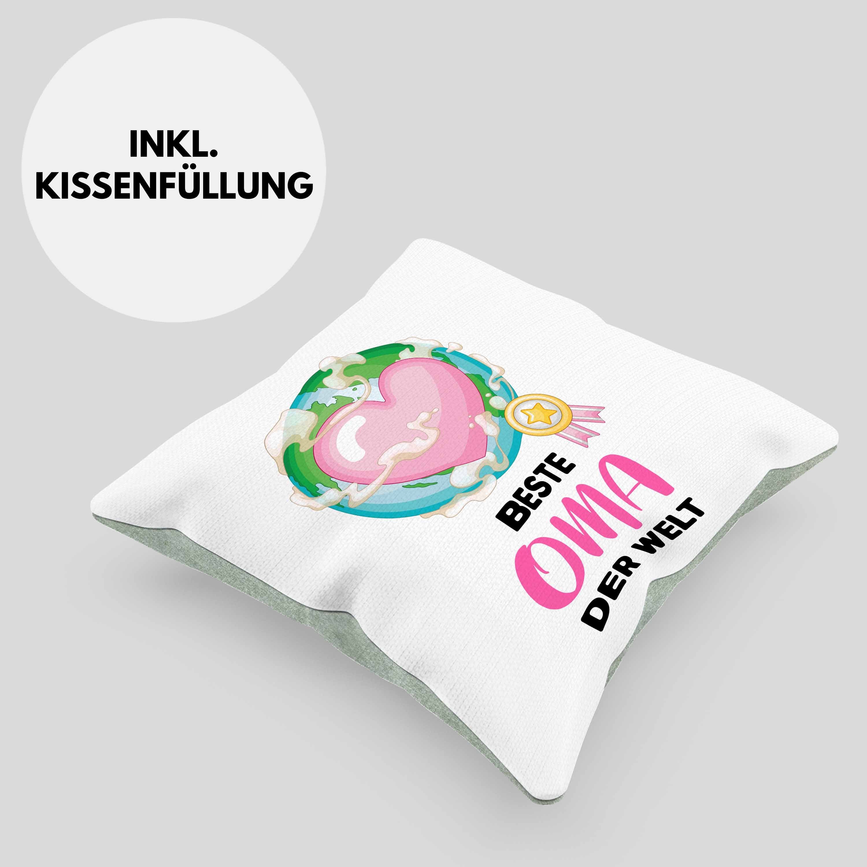 Trendation Dekokissen Trendation Geburtstag Enkelin Füllung Spruch Welt 40x40 Beste Großmutter Kissen Enkel Geschenk Der mit Oma Lustig Grün von 