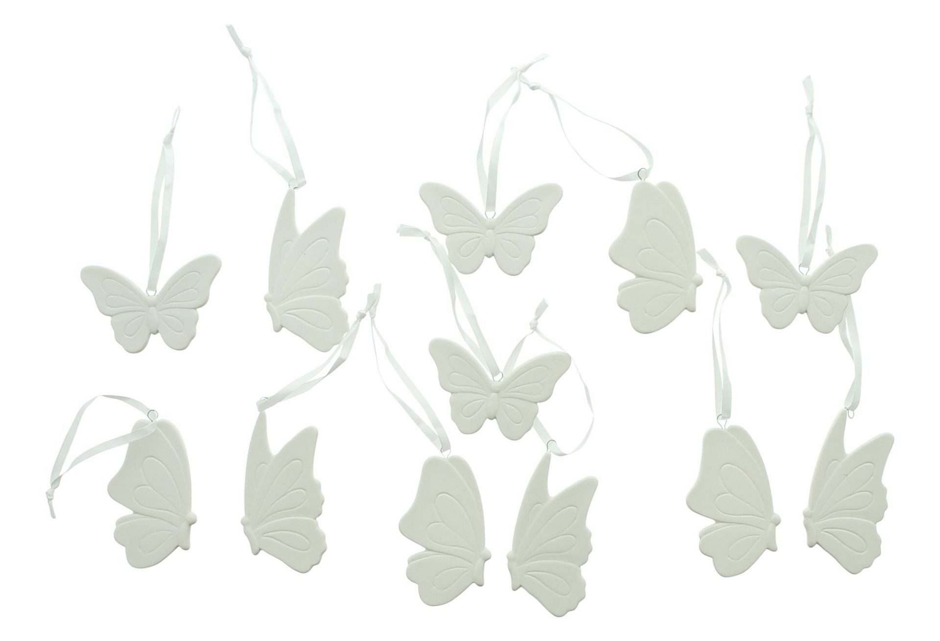 Home-trends24.de Dekohänger Hänger Schmetterling Dekohänger Porzellan Hängedeko 12er Set (12 St)
