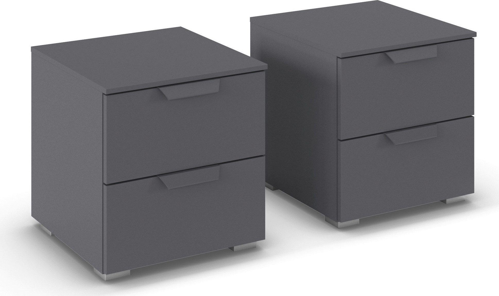 rauch Nachtkommode Nachttisch Nachtkonsole COSTA Set mit farblich passenden Metallgriffen (2 St., in 2 Griff-Farben, Breite je 40 cm), je zwei geräumige Schubladen MADE IN GERMANY