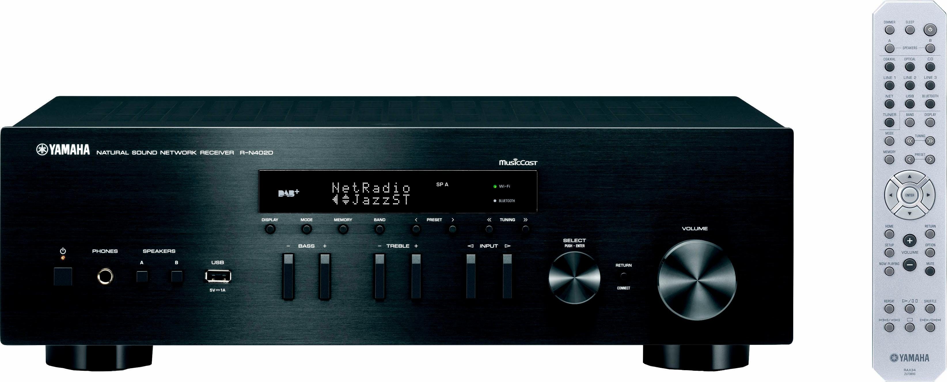 Yamaha MusicCast R-N402D Audio-Receiver (Bluetooth, LAN (Ethernet), WLAN,  Gesamtleistung (RMS) 200 W)