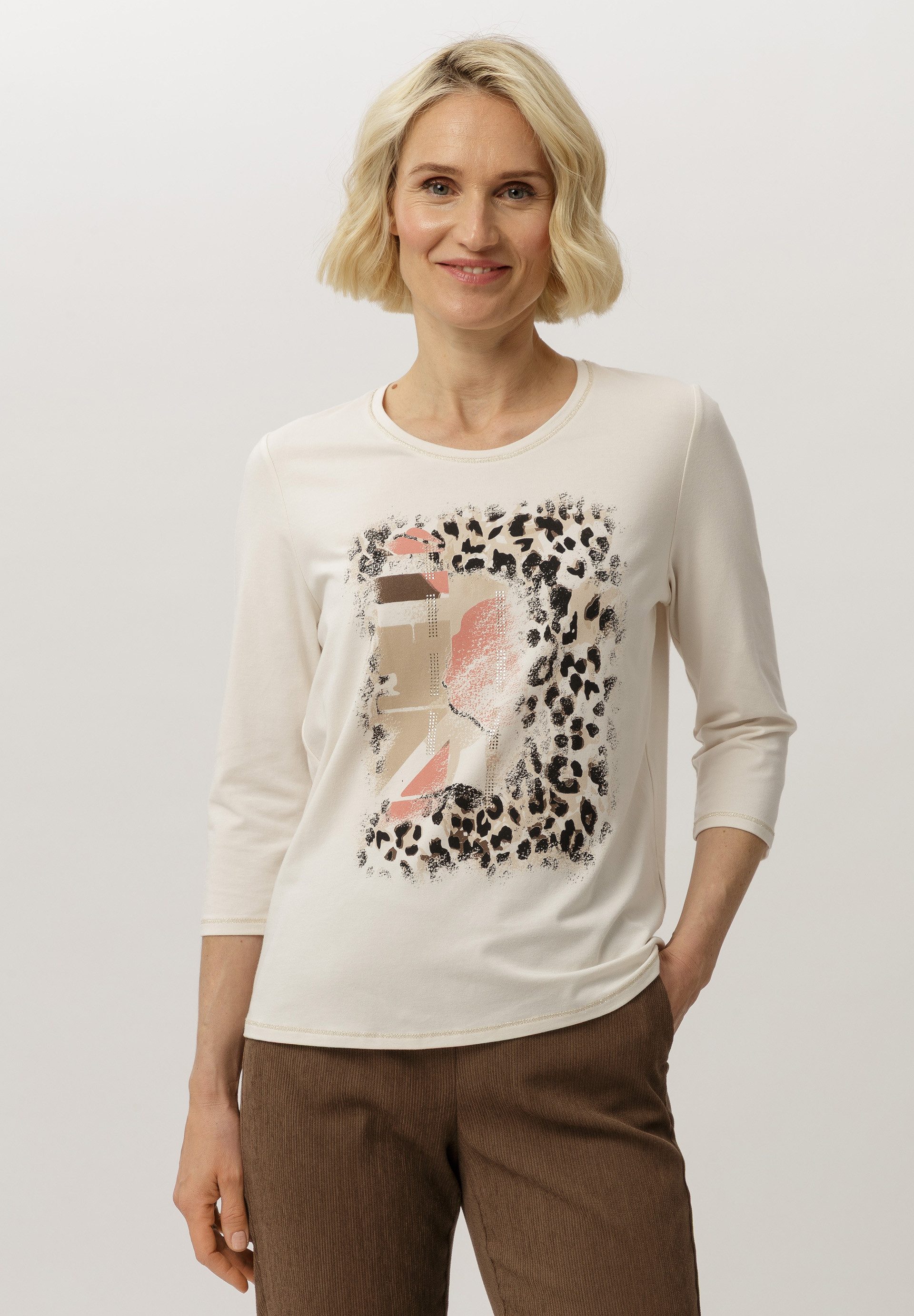 FRANK WALDER 3/4-Arm-Shirt mit Placement-Print günstig online kaufen