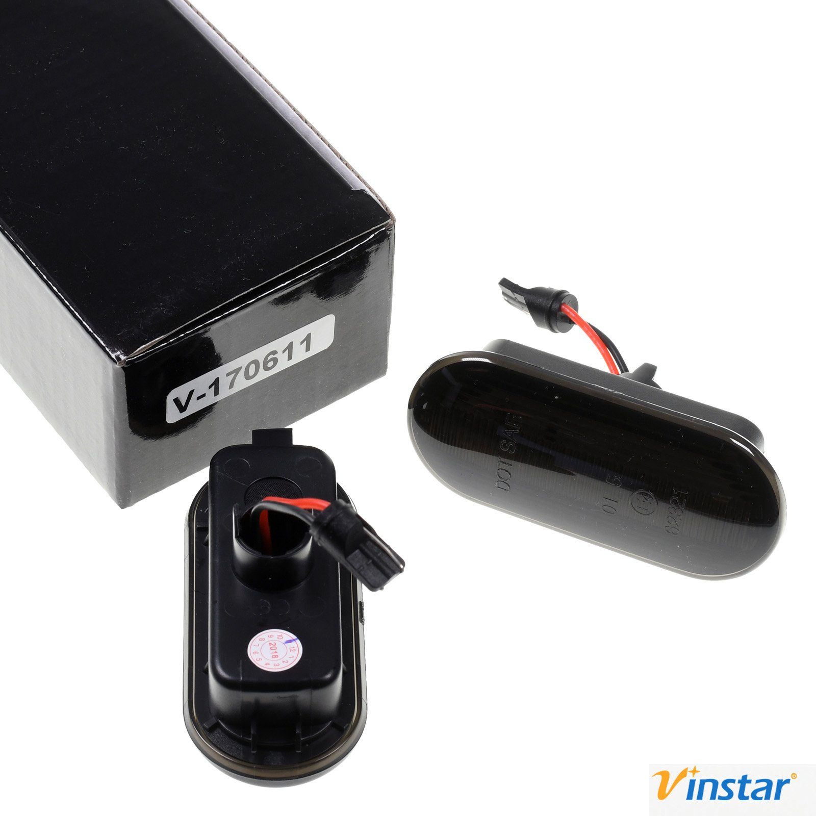 Vinstar KFZ-Ersatzleuchte 2X LED SMOKE Rauchglas Seiten Blinker für VW, VW Polo 1994-2005 SEAT FORD FIESTA GOLF 3 4