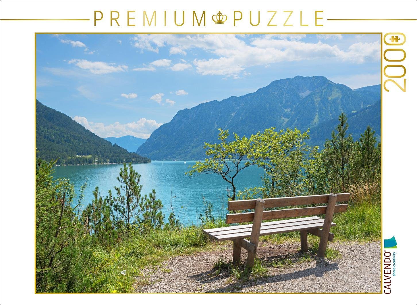 Puzzle CALVENDO Puzzle Rastbank am Achenseeufer 2000 Teile Lege-Größe 90 x 67 cm Foto-Puzzle Bild von SusaZoom