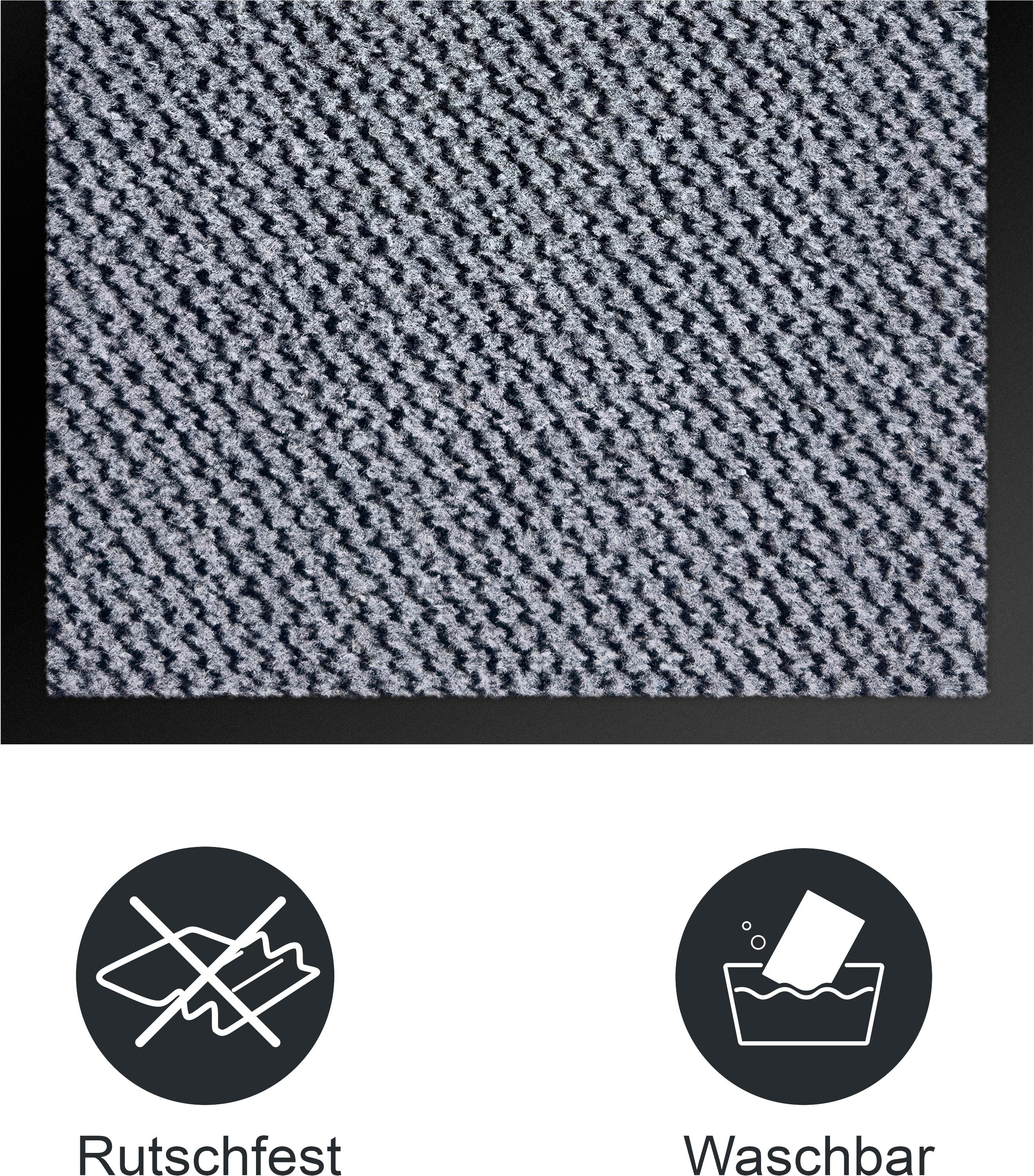 OTTO home Fußmatte Tarron, Schmutzfangmatte Indoor, für Hausflur und Eingangsbereiche, rechteckig, Höhe: 5 mm, Eingangsmatte, rutschfeste Unterseite, meliert