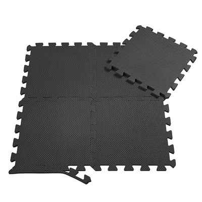 SAMAX Gymnastikmatte EVA Schutzmatten Fitnessmatten Set 30x30 cm - 18 Stück in Schwarz