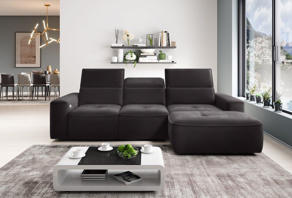 Stylefy Ecksofa Colton MINI, L-Form, Eckcouch, Ottomane links oder rechts  bestellbar, mit Bettkasten, Relaxfunktion, inklusive Kopfteil-, Rückenteil-  und elektrischer Sitztiefenverstellung, Modern Design