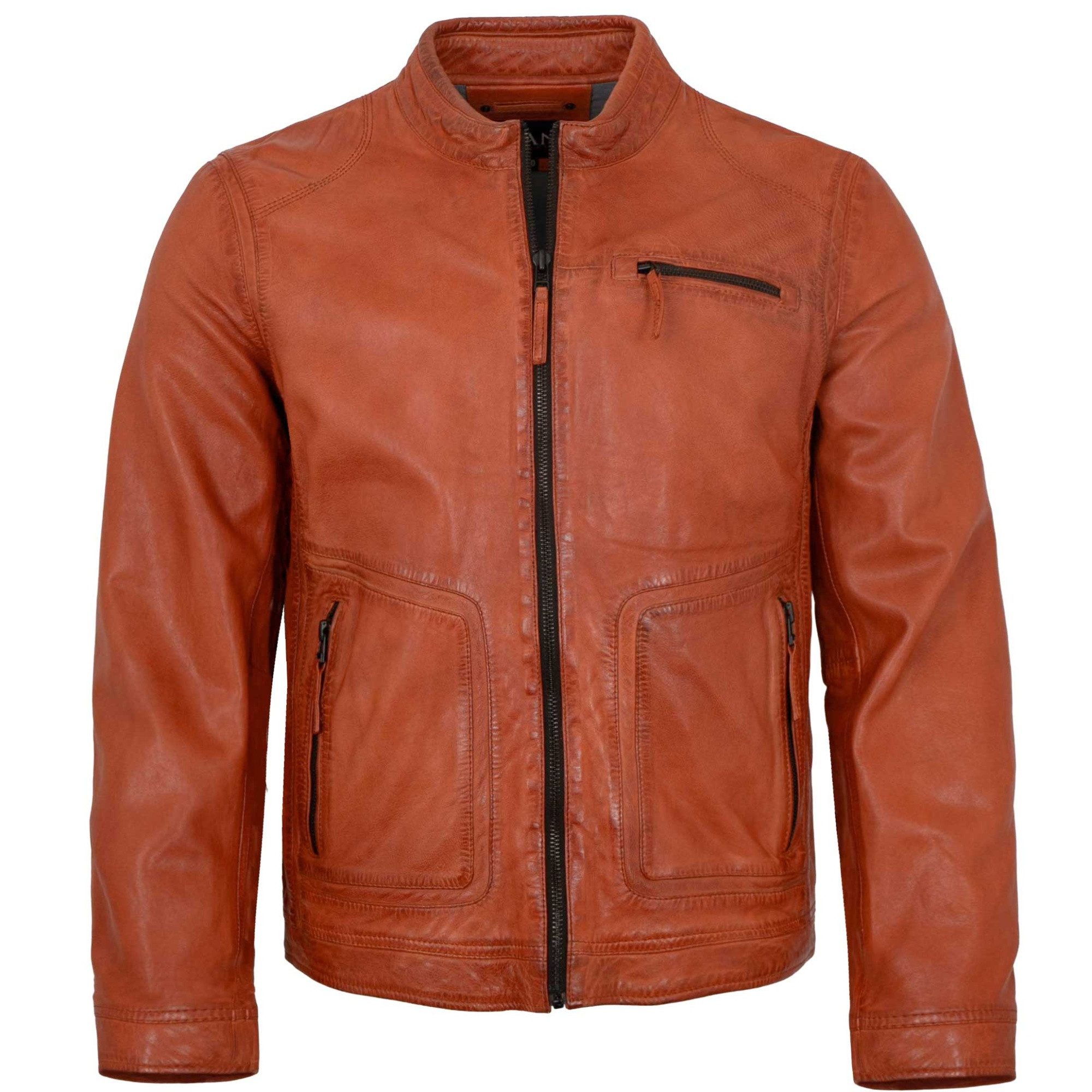 Jilani Lederjacke Nilan-2 Jilani - Herren Lederjacke Lammnappa orange
