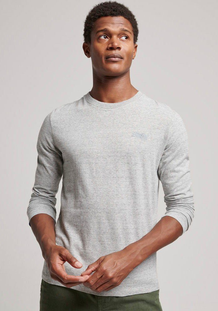 Superdry T-Shirt VINTAGE LOGO EMB L/S TOP Athletic Grey Marl