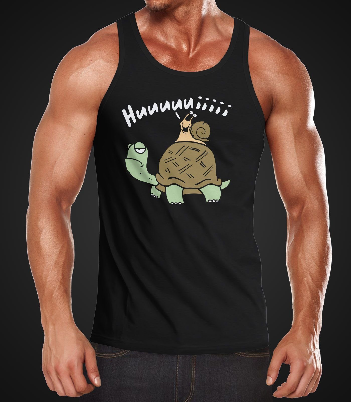 MoonWorks Tanktop Herren Tanktop Schildkröte Schnecke günstig online kaufen