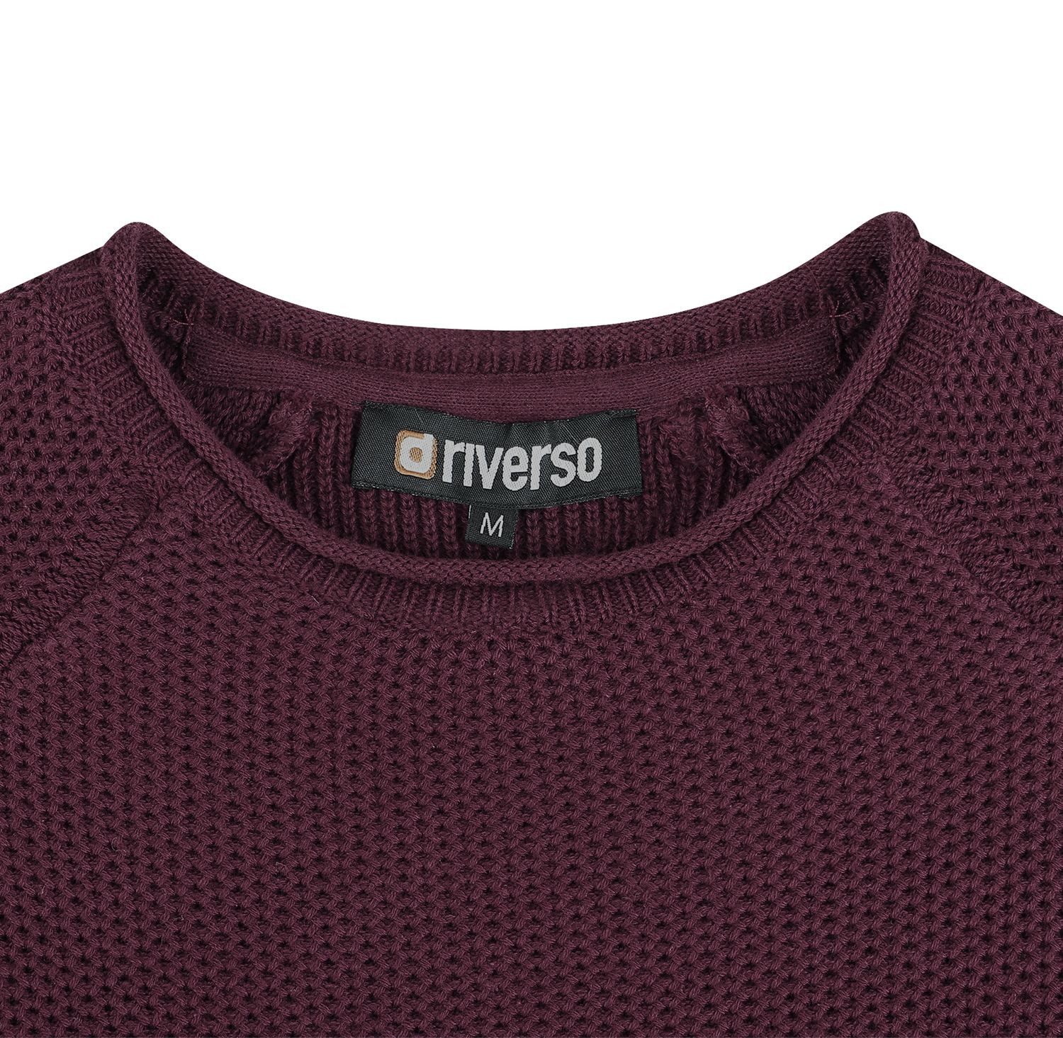 riverso Sweatshirt Herren Rundhals Pullover RIVElias Regular Fit Basic Longsleeve Shirt aus 100% Baumwolle
