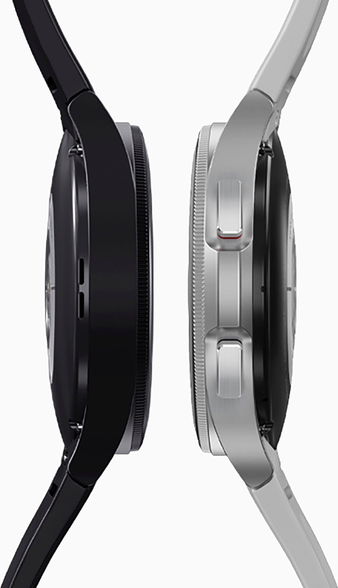 Samsung Galaxy Watch (3,46 Gesundheitsfunktionen silberfarben by Fitness Tracker, silberfarben | Fitness OS cm/1,4 Uhr, Smartwatch Wear classic 4 Zoll, 46mm LTE Google)