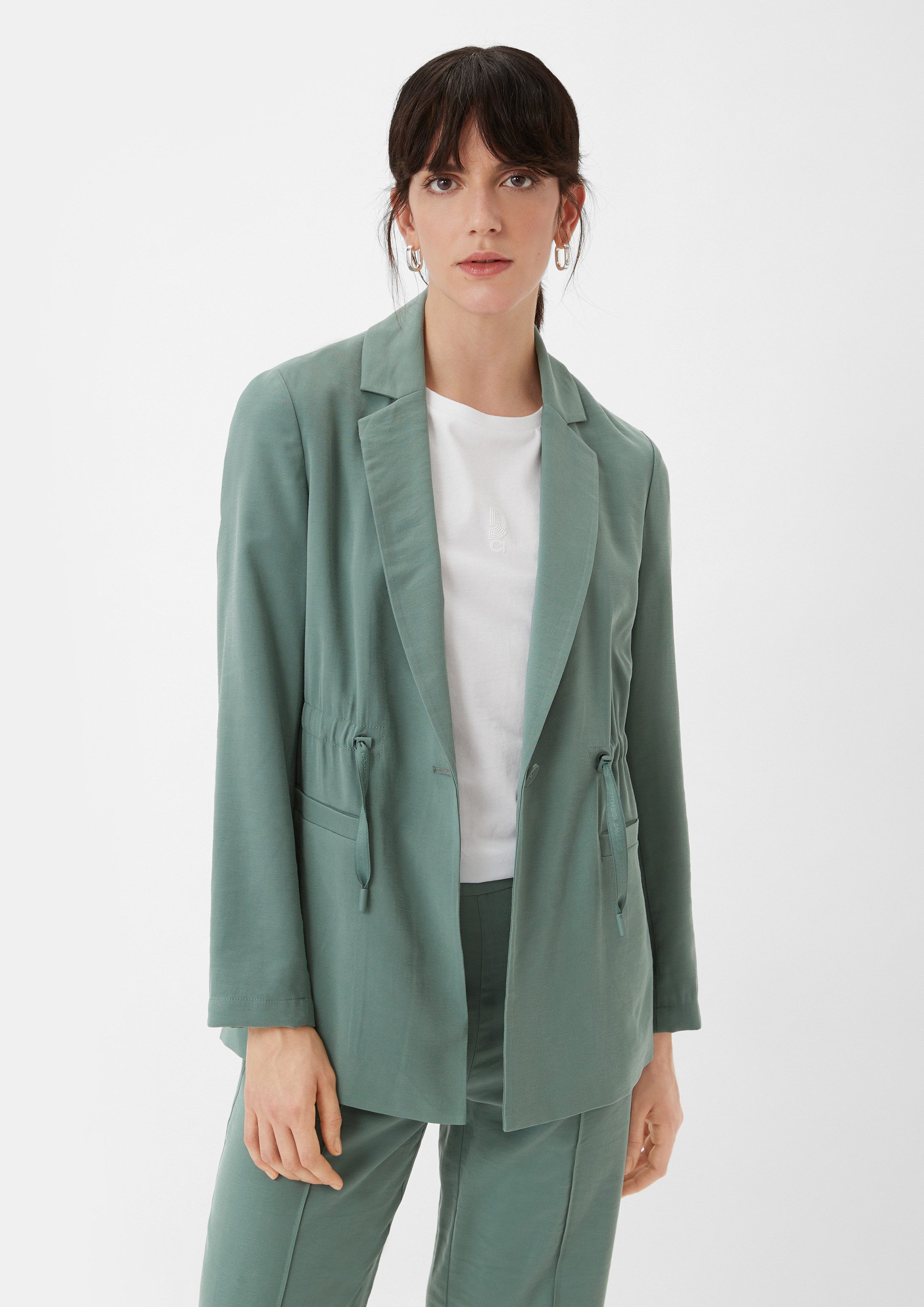 comma Jackenblazer Indoor-Blazer Blazer aus Viskosetwill