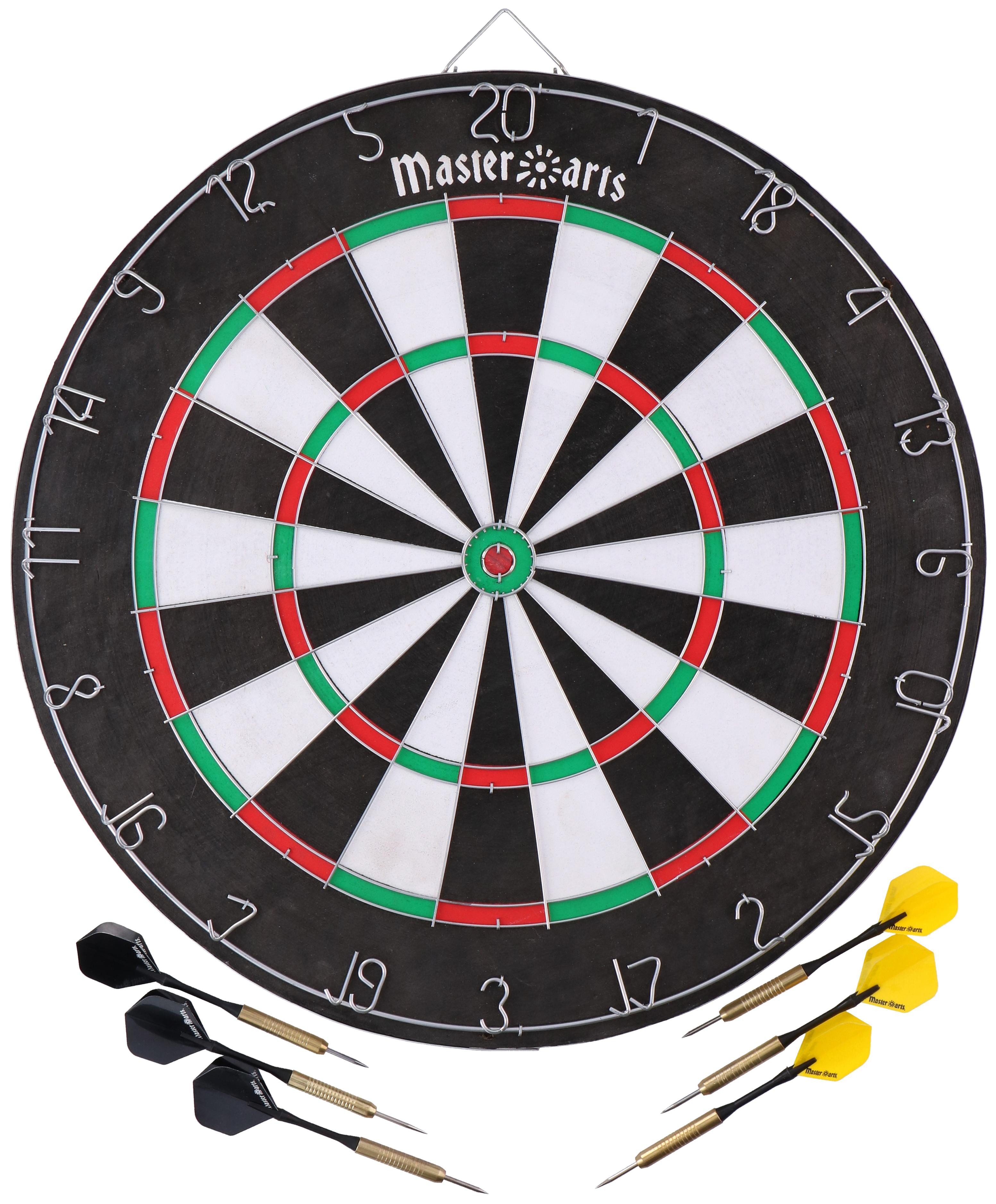 Dartautomat MasterArts Dartscheibe – Dartboard 45 cm – mit 6 Dartpfeile