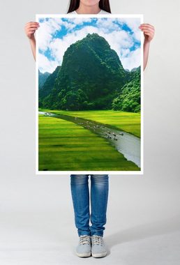 Sinus Art Poster 90x60cm Poster Reisfelder am Fluss NinhBinh Vietnam