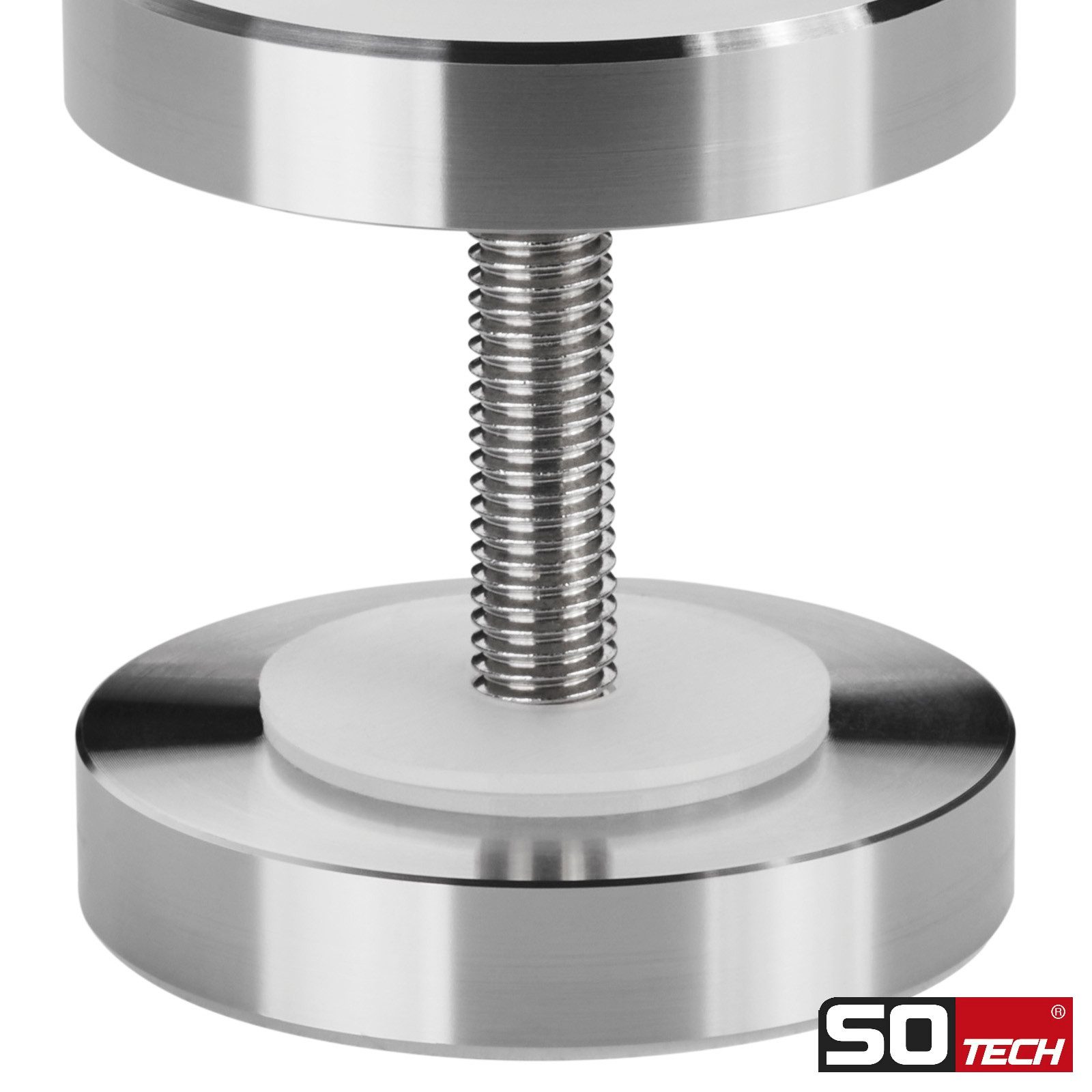 SO-TECH® Schiebetürmuschel 1 Paar Schiebetürgriff ENISA Ø 50 mm Edelstahl gebürstet, für Holztüren ZUM VERSCHRAUBEN NICHT ZUM VERKLEBEN – Bild 3 von 5