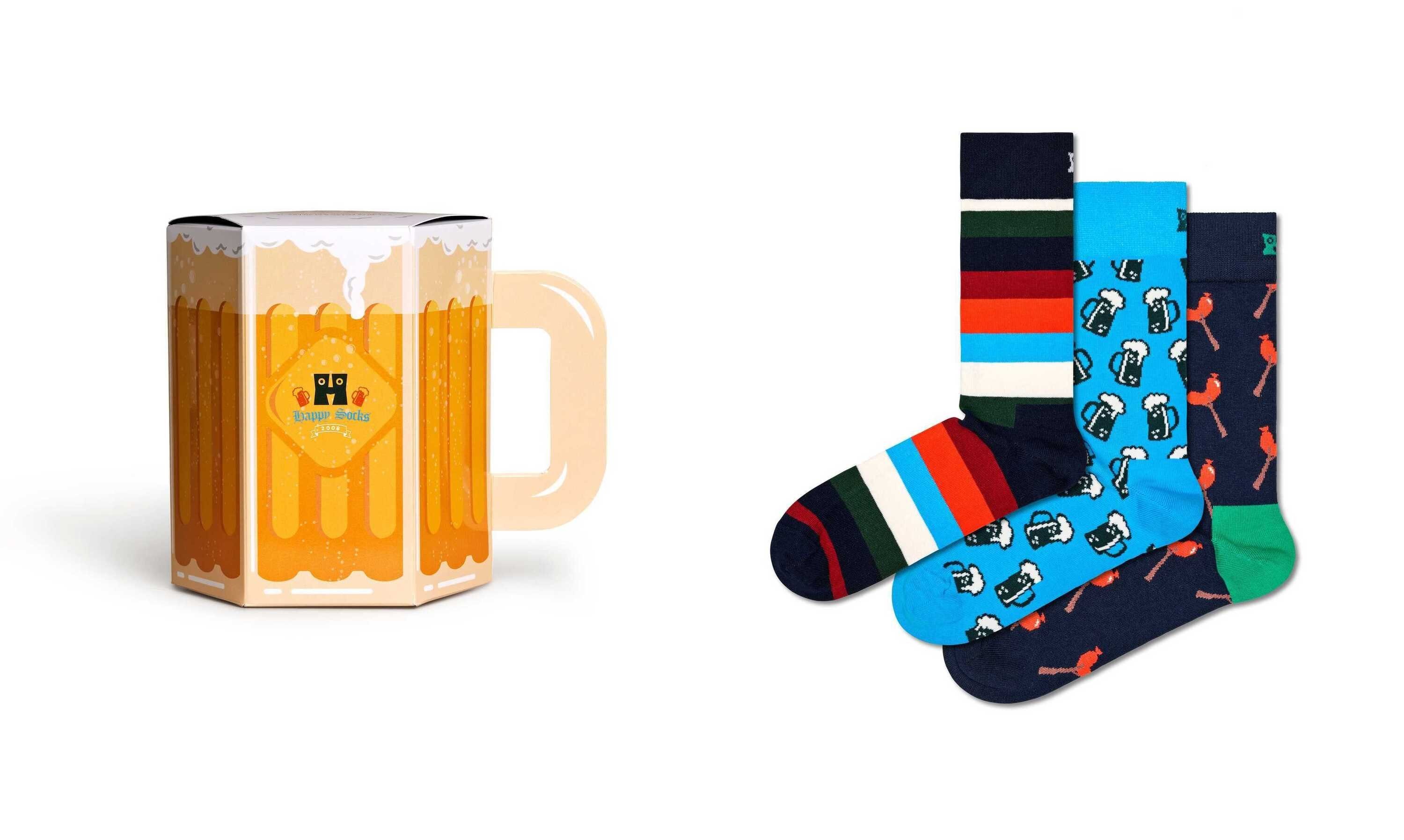 Happy Socks Kurzsocken And Wurst - Pack 3er Socken, Beer Geschenkbox Unisex Special