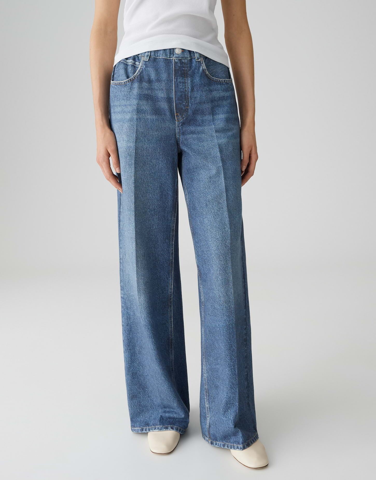 OPUS PANTS Stoffhose Mucia cruise Komfortbund mit dekorativen Nietenprints