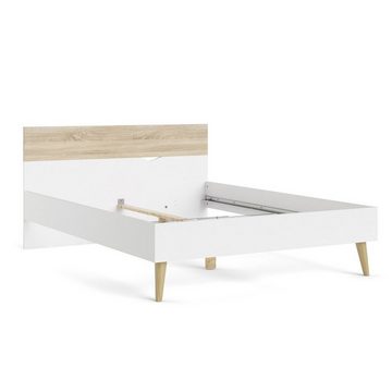 ebuy24 Bett Napoli Bett 140 x 190 cm Dekor in Weiß und Eiche. (1-tlg)