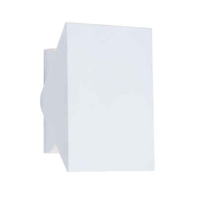 AEG LED Außen-Wandleuchte Quillan, LED wechselbar, Warmweiß, 15x10x6,6 cm, 1100 lm, warmweiß, schwenkbar, Alu-Druckguss/Glas, weiß