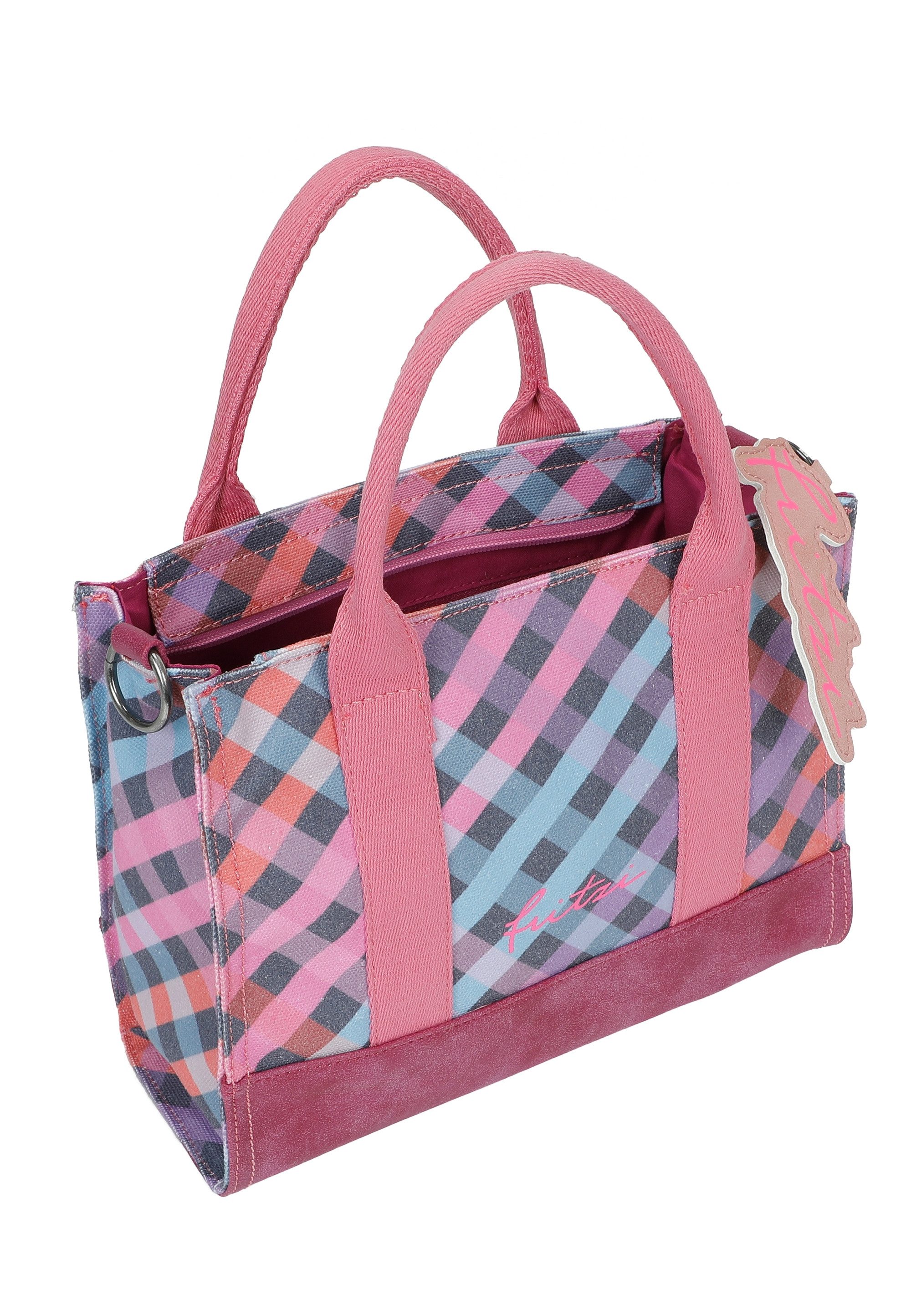 Fritzi aus Preußen Henkeltasche Izzy09 Limited Canvas Autumn Check, mit stylischem Karo-Muster